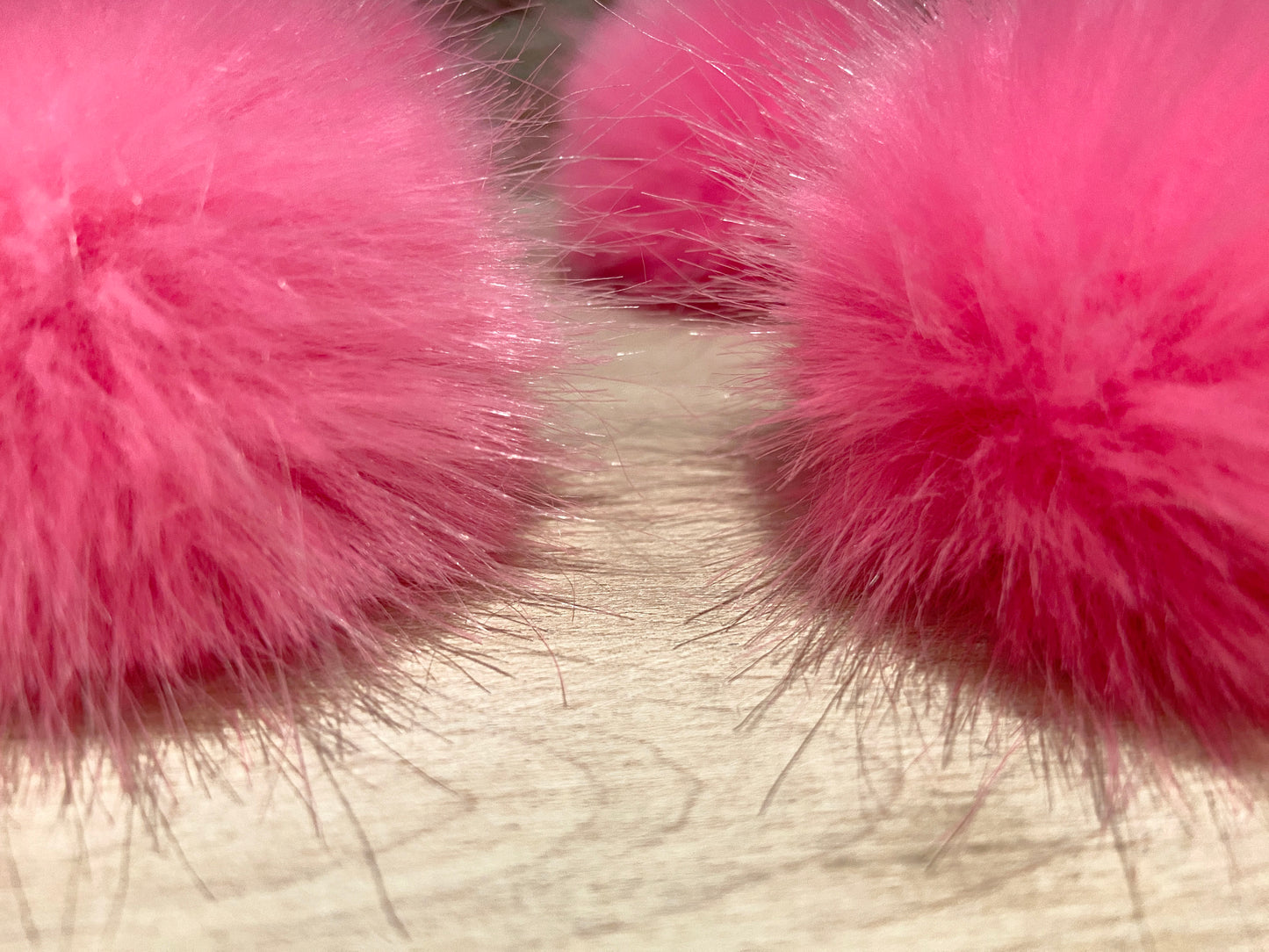 Set of 12 Mini Neon Pink Faux Poms, 2 Inch