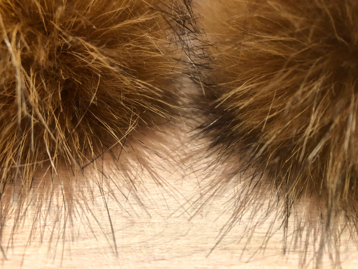 Golden Beige Coyote Faux Fur Pom, 5.5 Inch