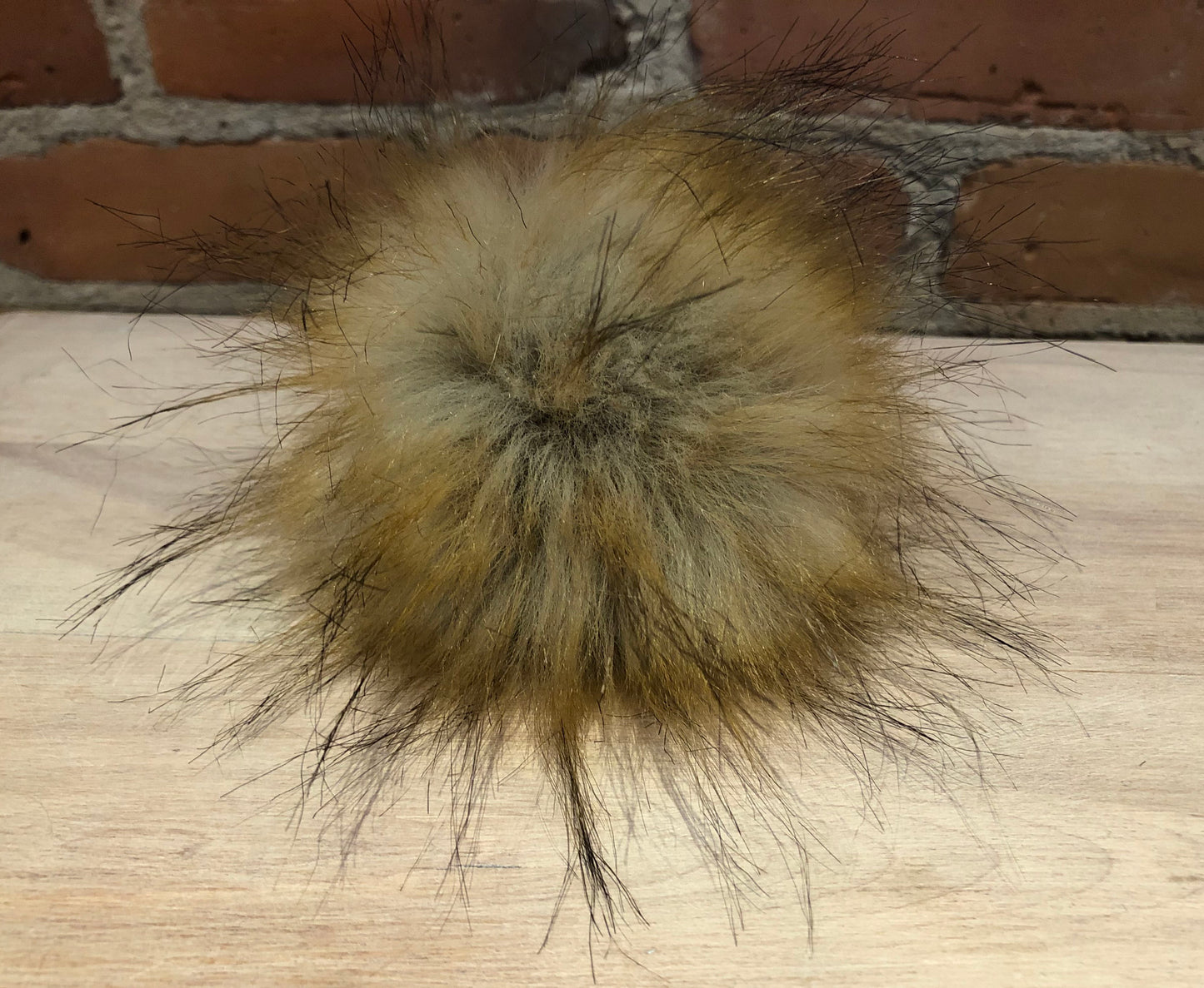 Golden Finnish Raccoon Faux Fur Pom, 4 Inch