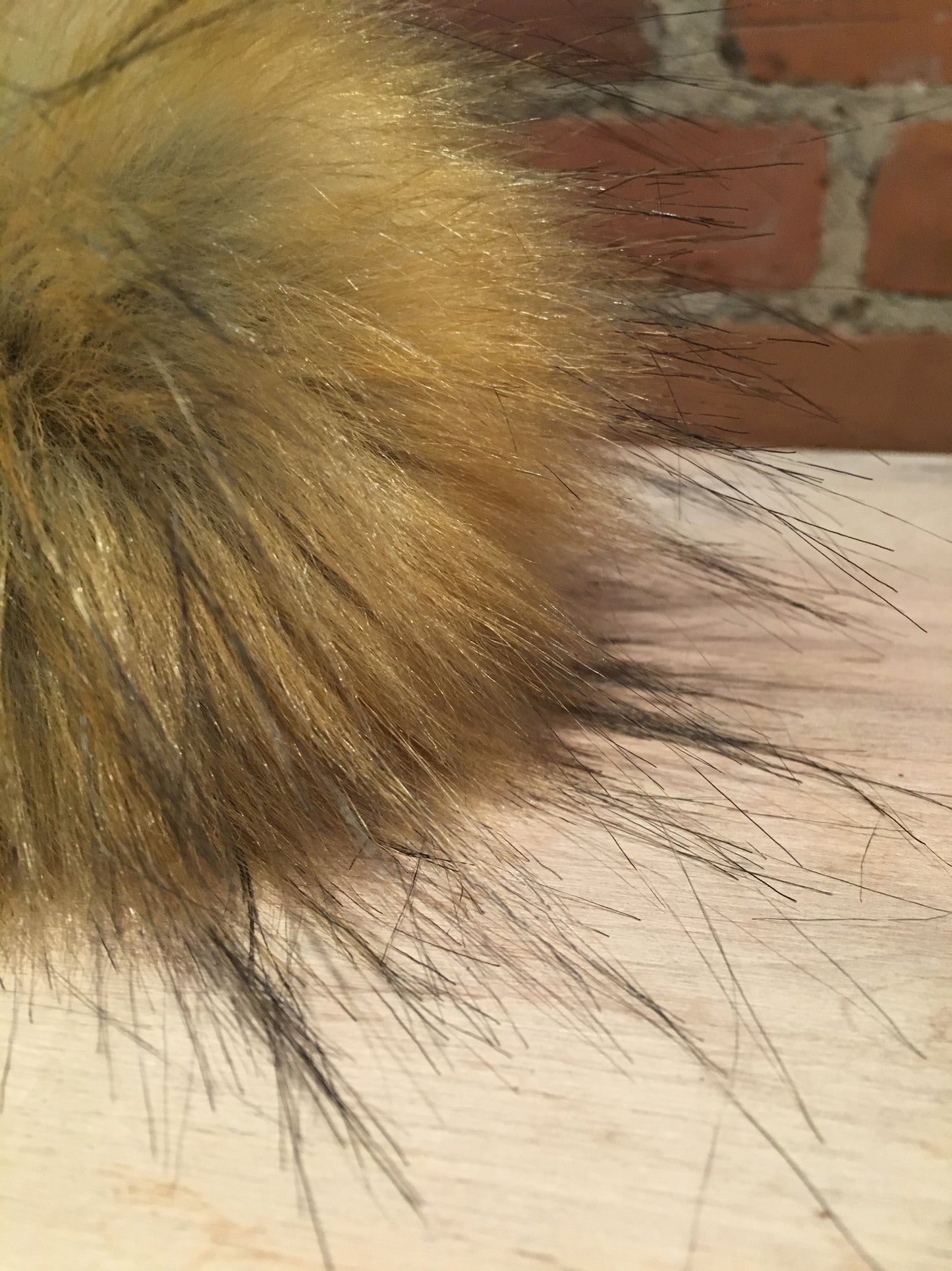 Golden Finn Raccoon Faux Fur Pom, 6 Inch