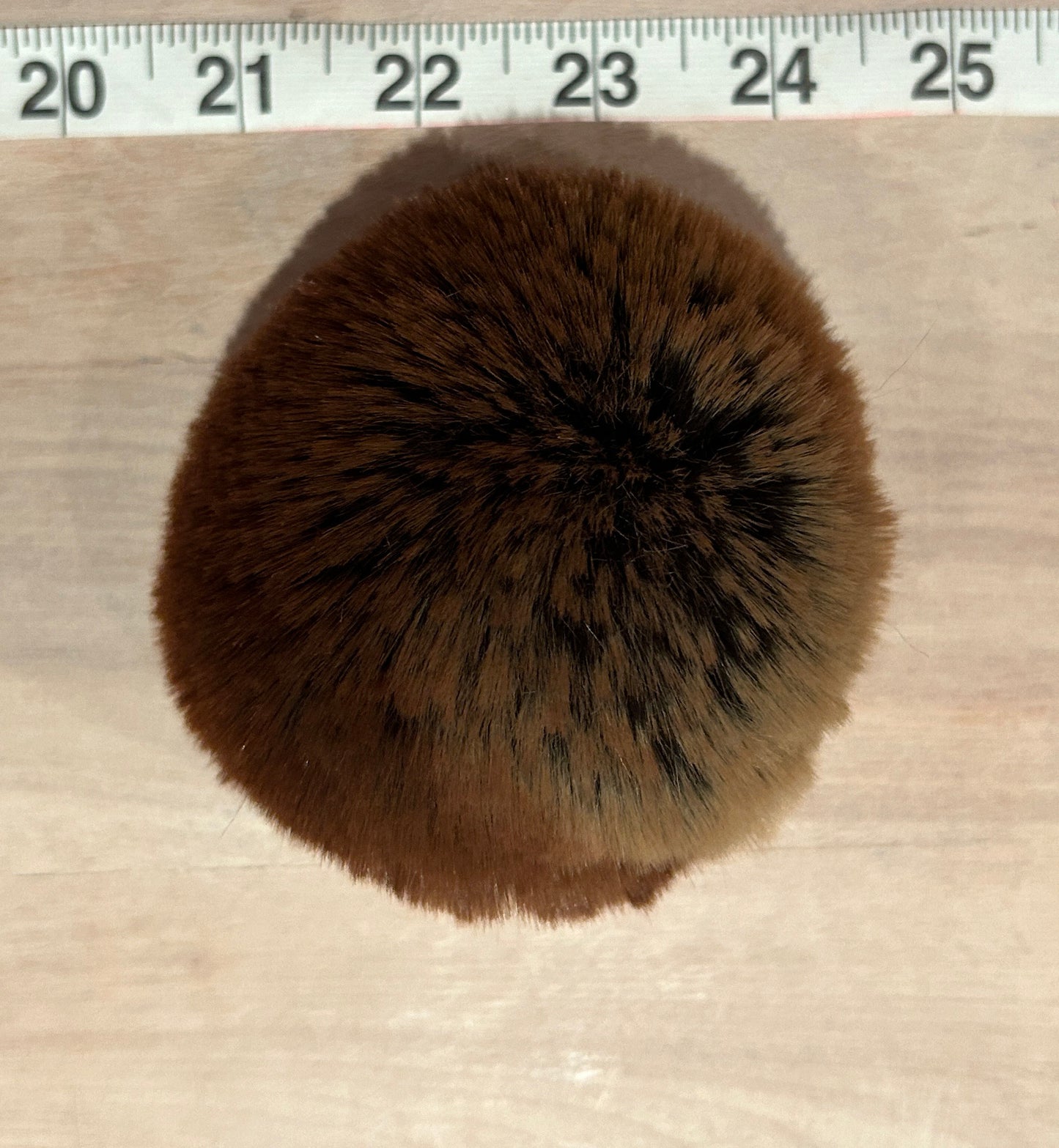 Brown Ombre Faux Fur Pom, 3.5 Inch