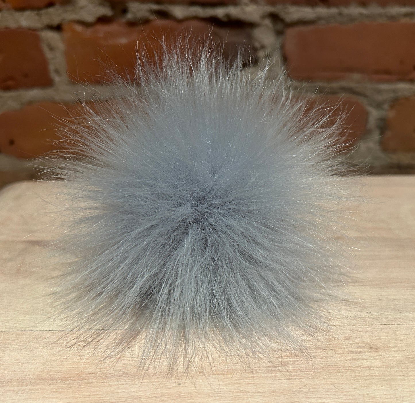 Thunder Blue Faux Fur Pom, 3.5 Inch