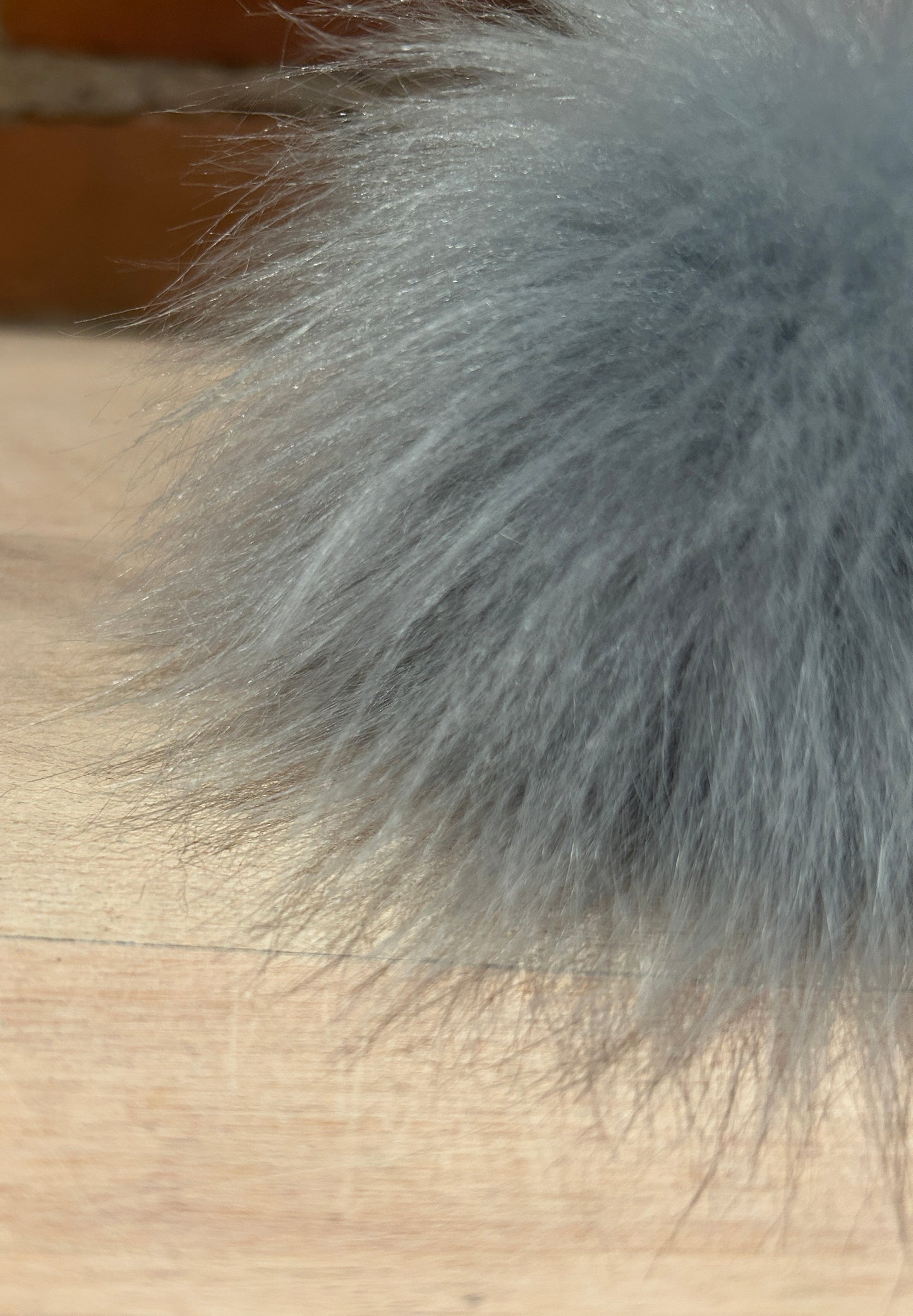 Thunder Blue Faux Fur Pom, 3.5 Inch