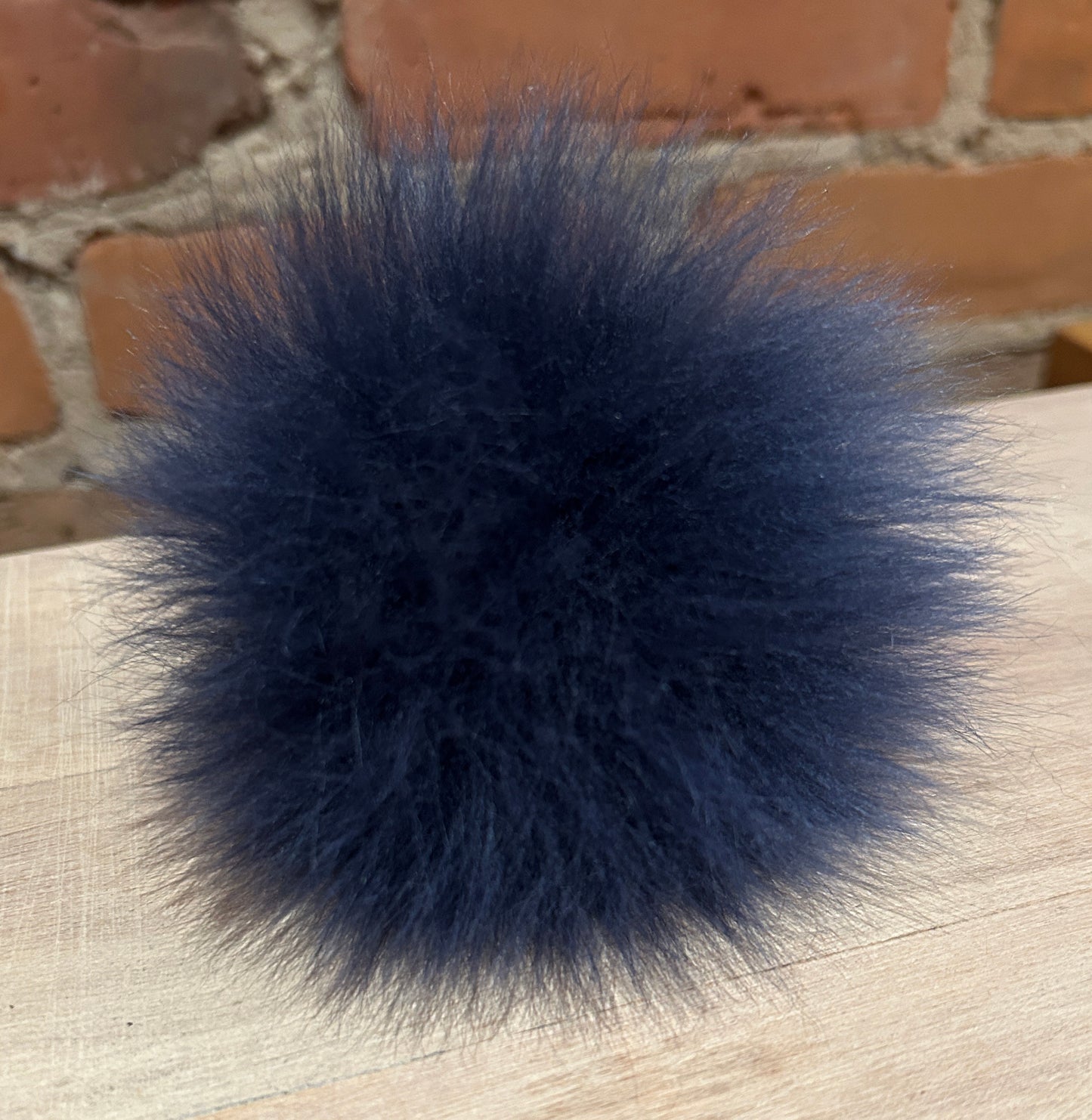 Sapphire Blue Lamb Fur Pom, 4 Inch