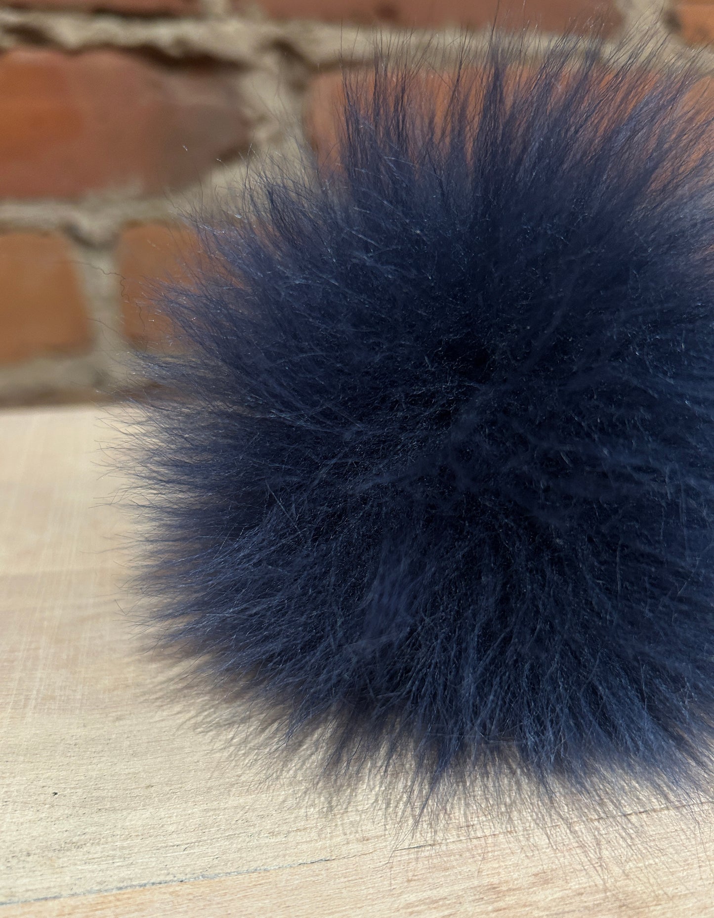 Sapphire Blue Lamb Fur Pom, 4 Inch