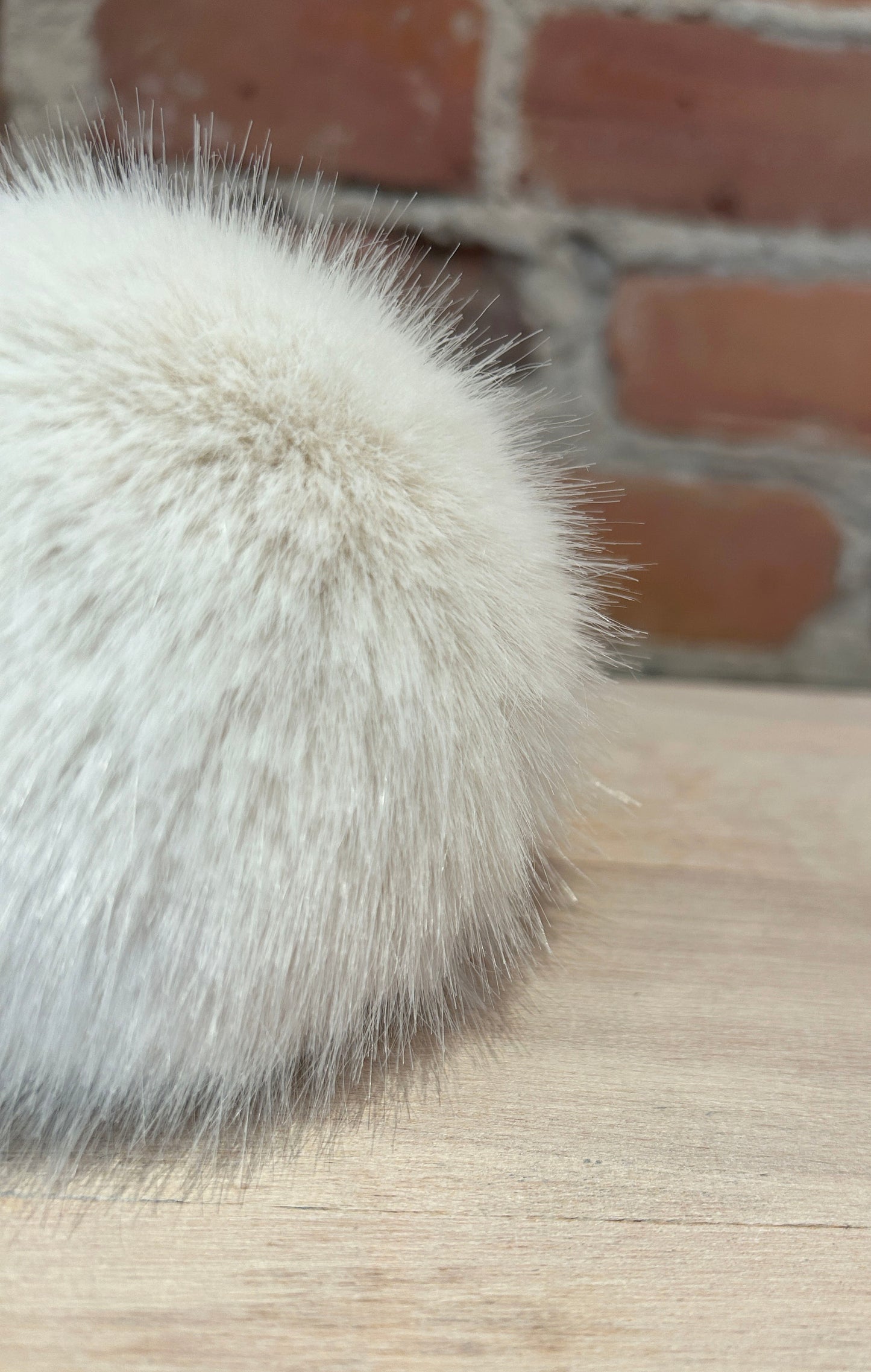 Winter White Mink Faux Fur Pom, 4.5 Inch