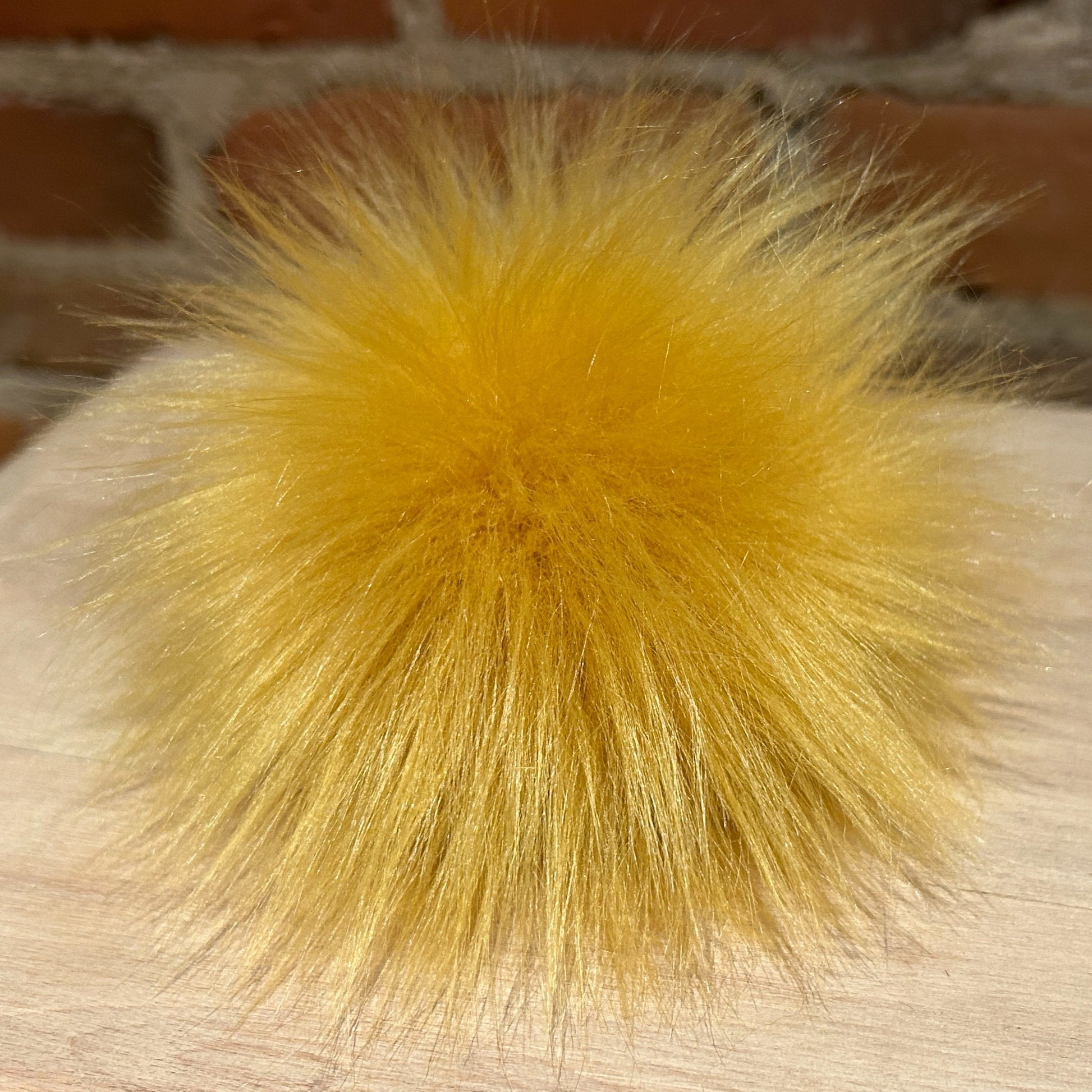 4-Inch Size Gold Lamb Faux Fur Hat Pom