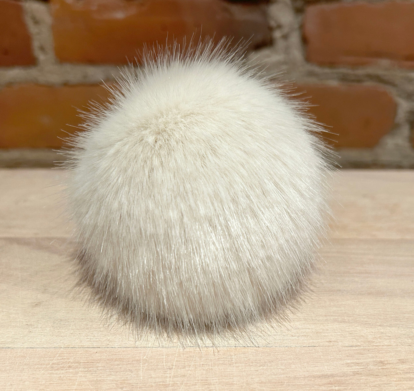 Warm White Mink Faux Fur Hat Pom, 4 Inch