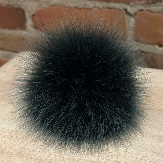 Green Fox Recycled Fur Hat Pom
