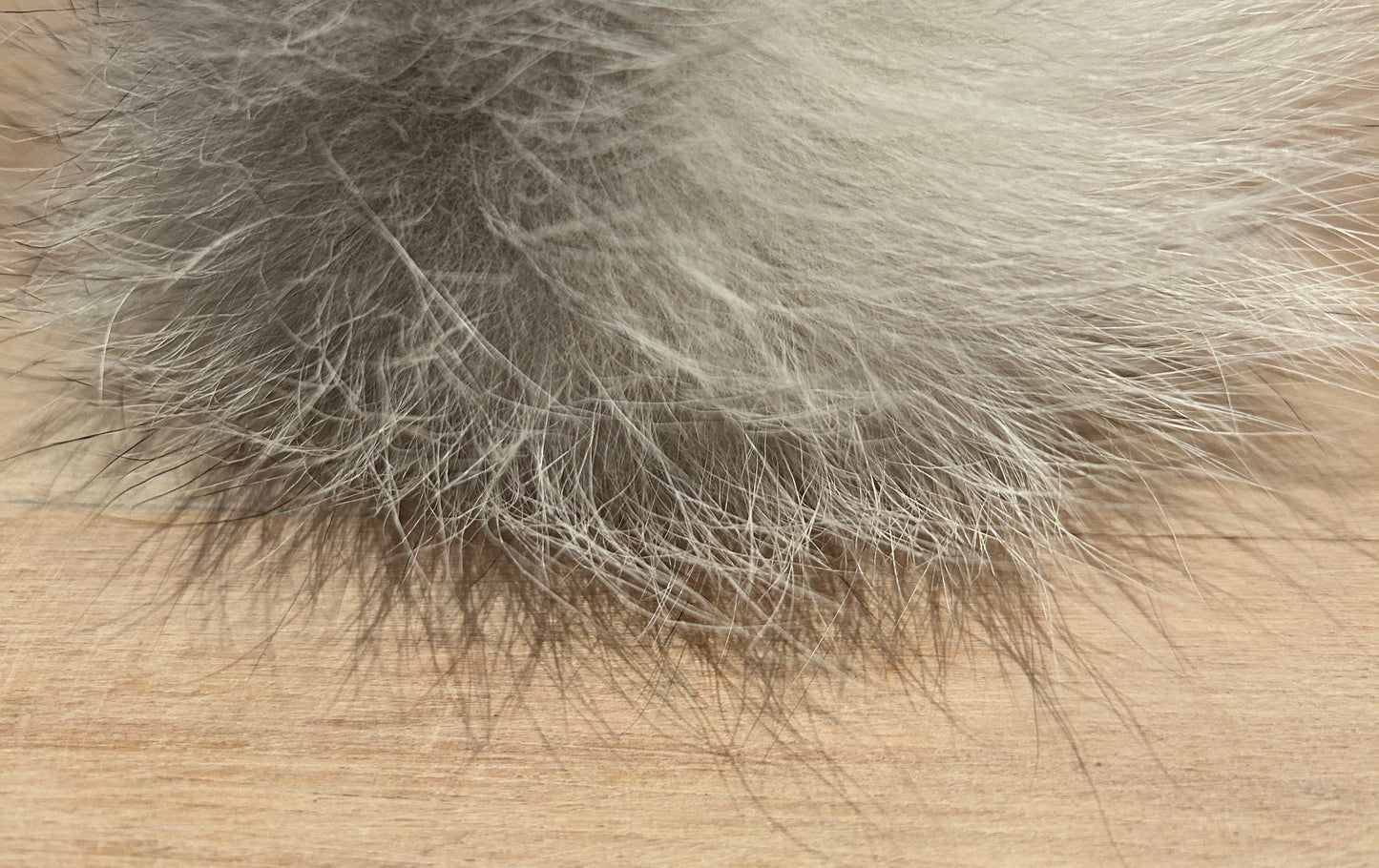 Grey White Fox Pom, 4.5 Inch