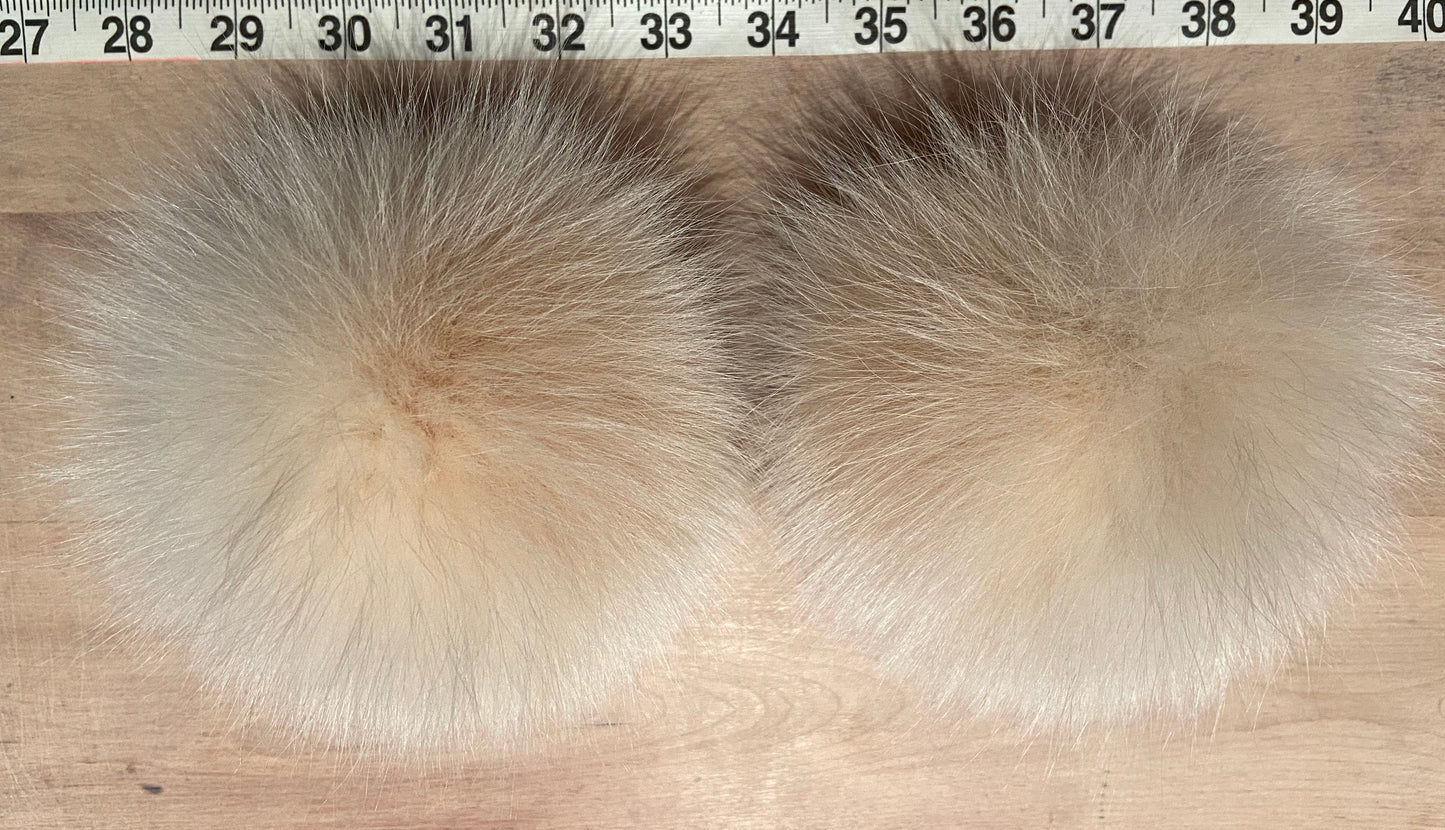 Ivory Peach Fox Fur Pom, 5 Inch