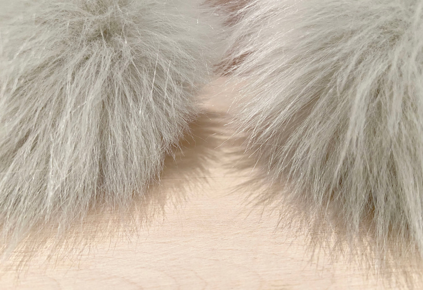 Jumbo Pearl Grey Faux Fur Pom, 6 Inch