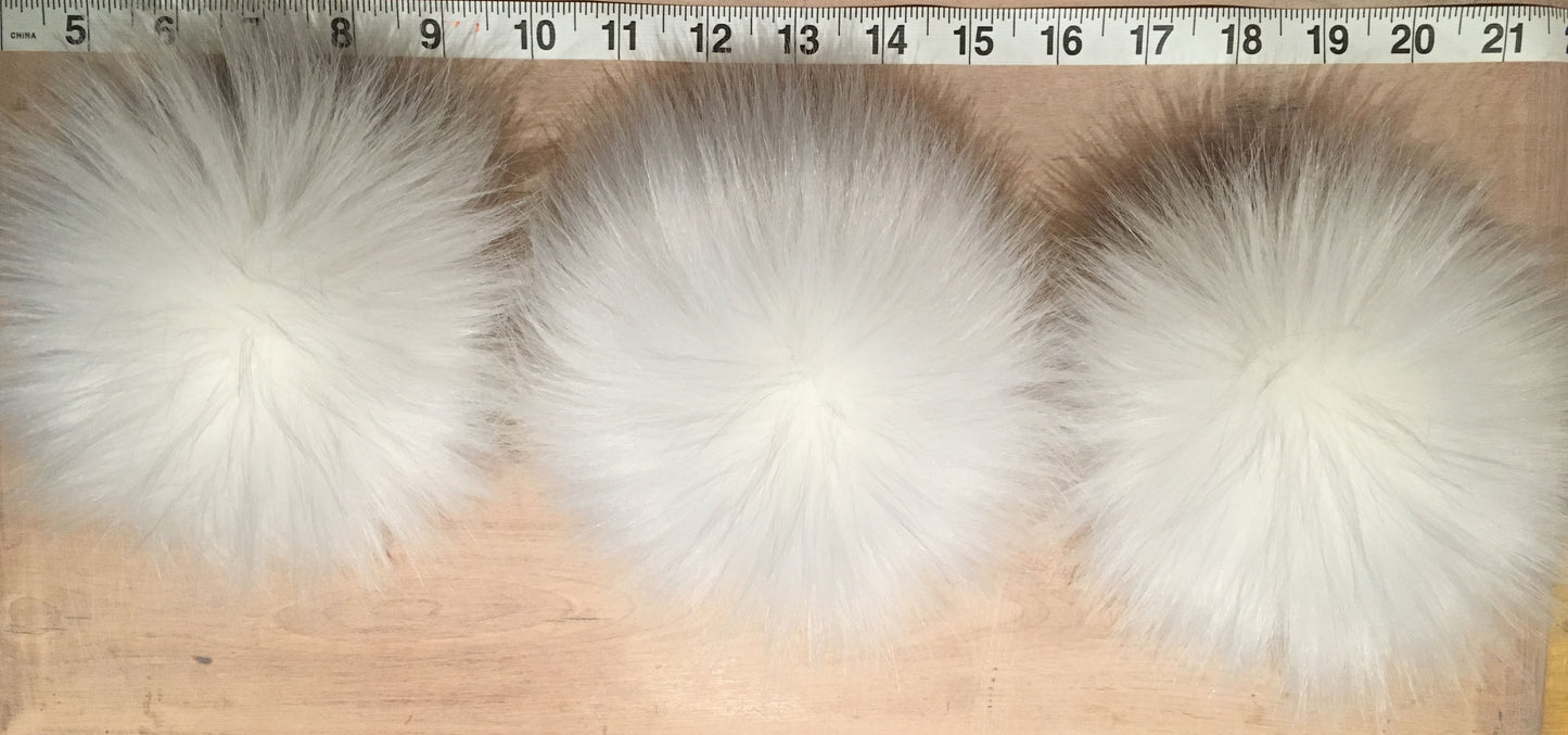 White Lamb Faux Fur Pom, 6 Inch