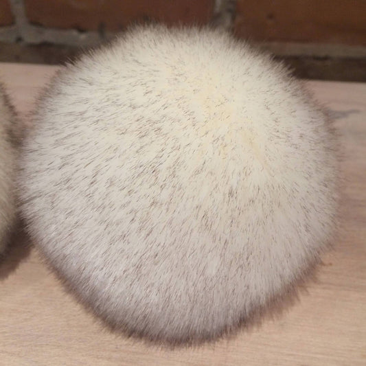 White Faux Fur Pom, 4 Inch