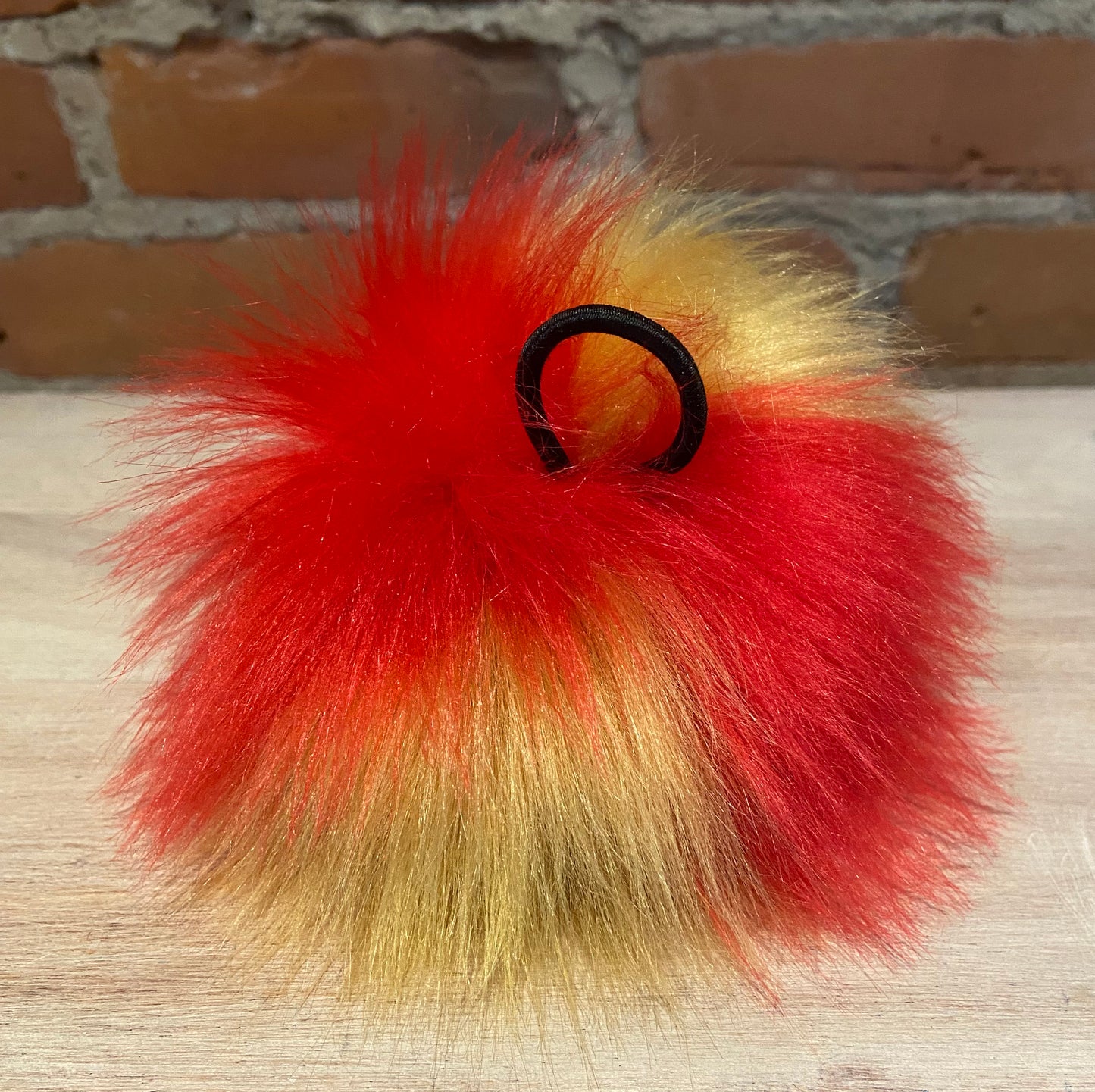 Jumbo Red Yellow Multi-Color Hat Pom, 6 Inch