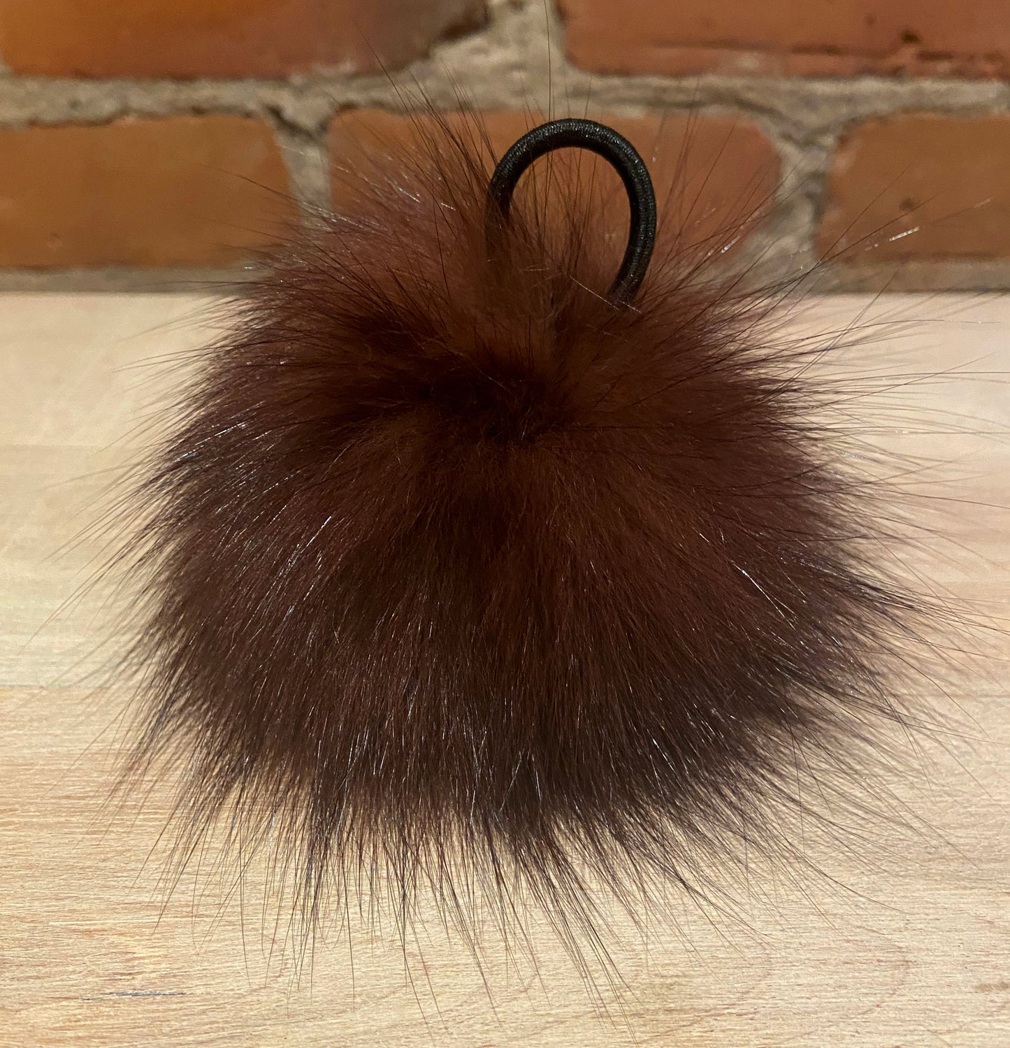 Cinnamon Recycled Fox Fur Pom, 4 Inch