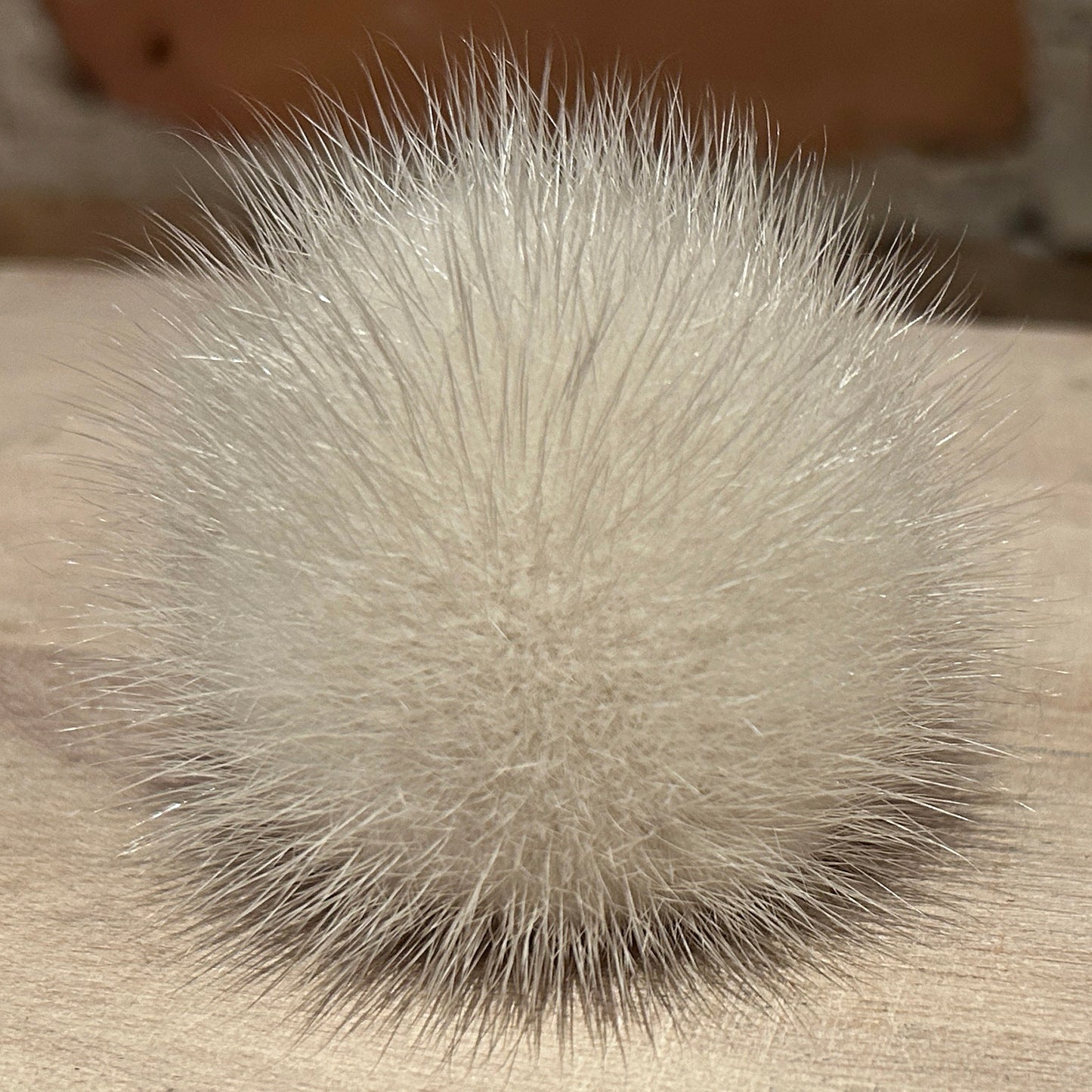 Ultra Light Grey Mini Mink Recycled Fur Hat Pom