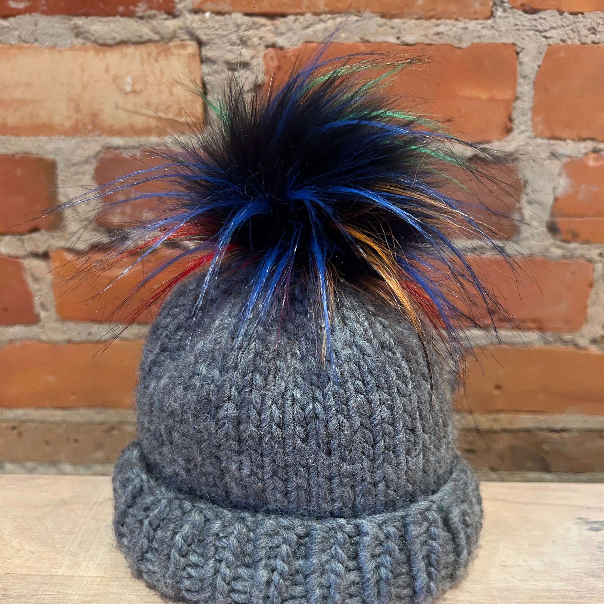 Small Multi-Color Hat Pom for Baby's Knit Hat