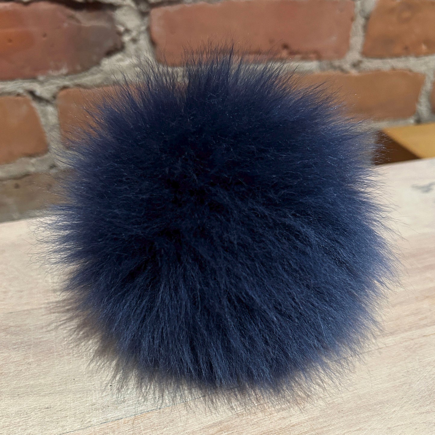 Sapphire Blue Lamb Fur Pom, 5.5 Inch