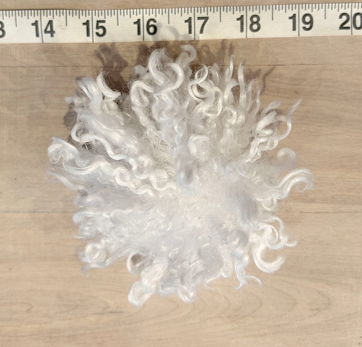 Winter White Faux Fur Curly Pom, 3.5 Inch