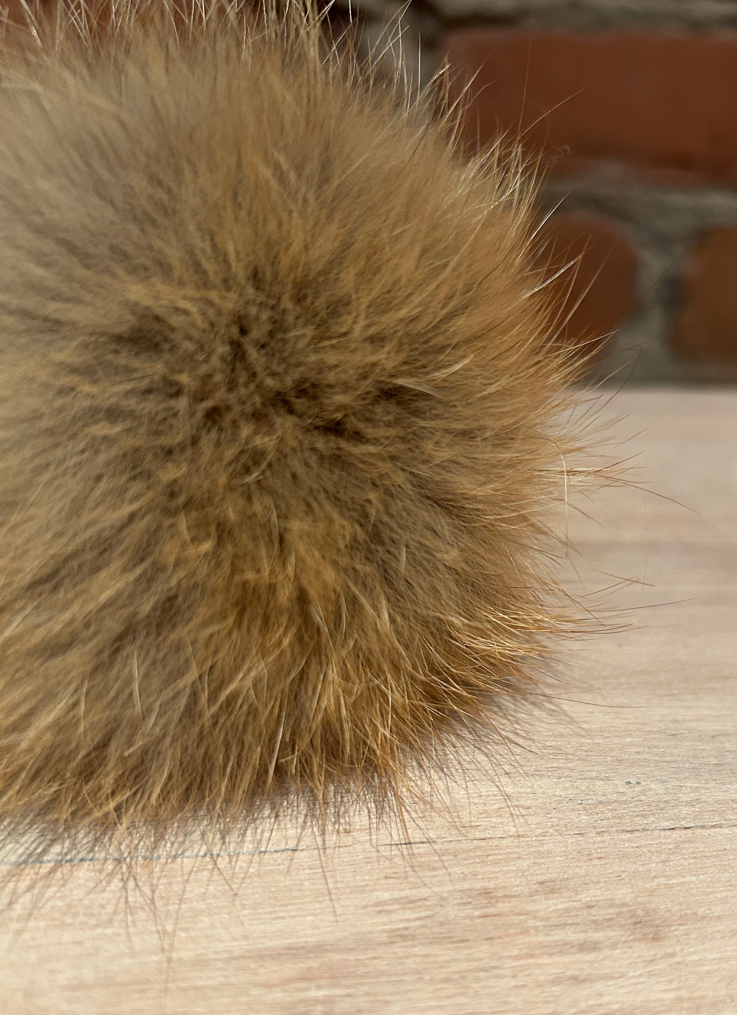 Red Fox Fur Pom, 3.5 Inch