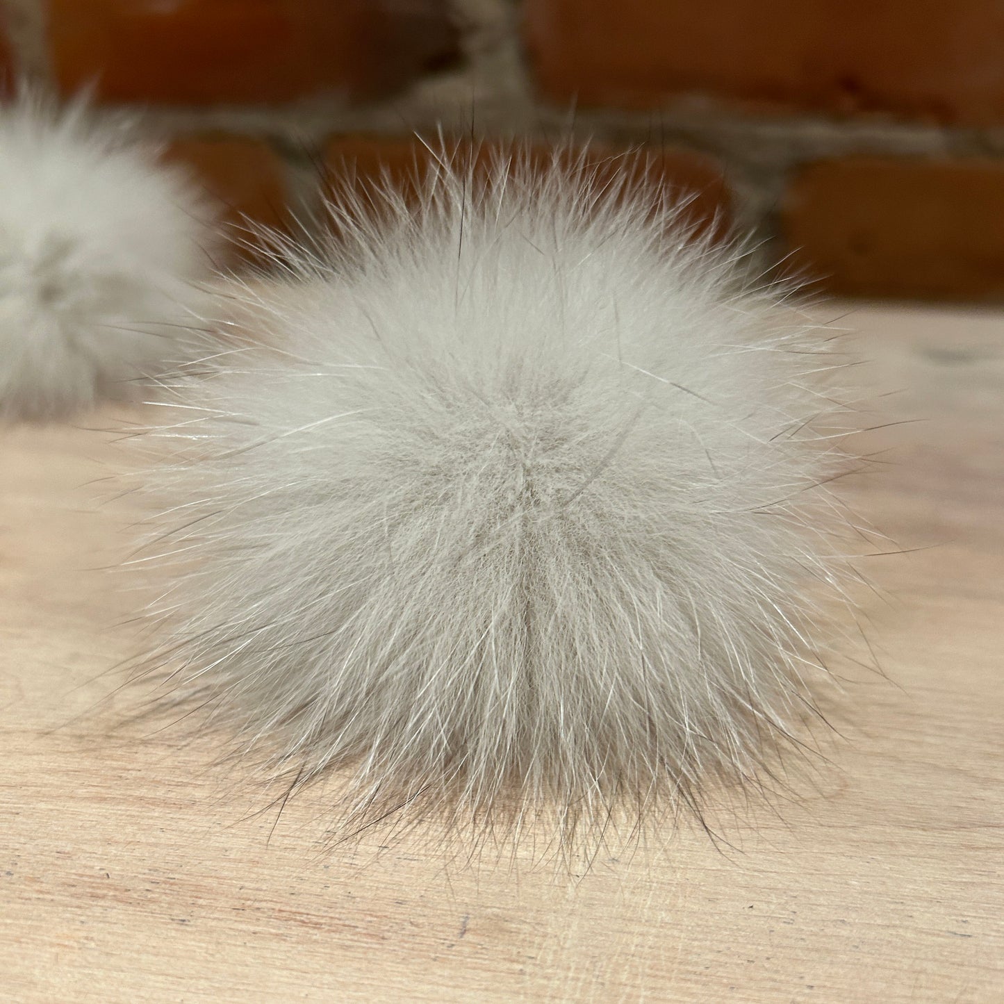 Mini 2.5 Inch Fox Fur Craft Pom Handmade from Recycled Fur
