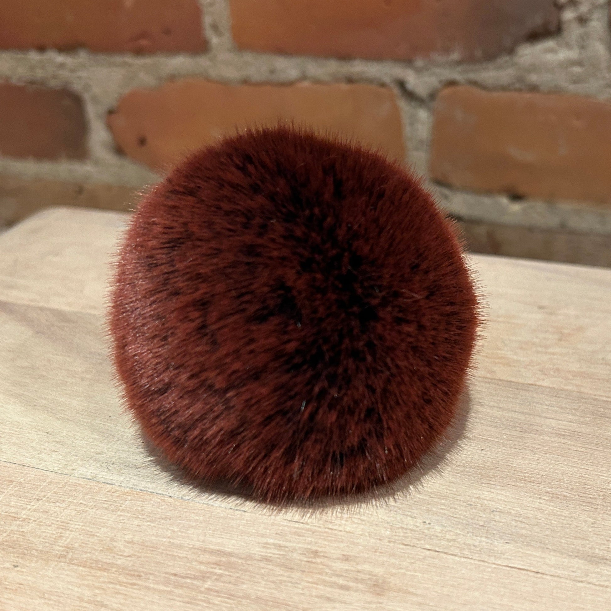 Small Burgundy Chinchilla Faux Fur Hat Pom