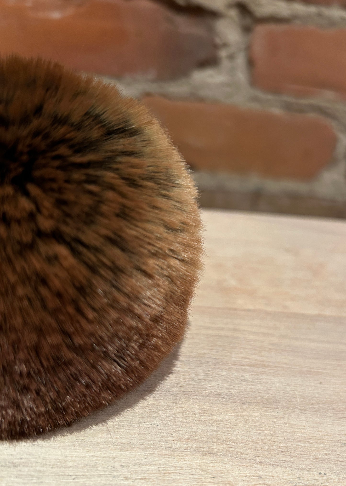 Brown Ombre Faux Fur Pom, 3.5 Inch