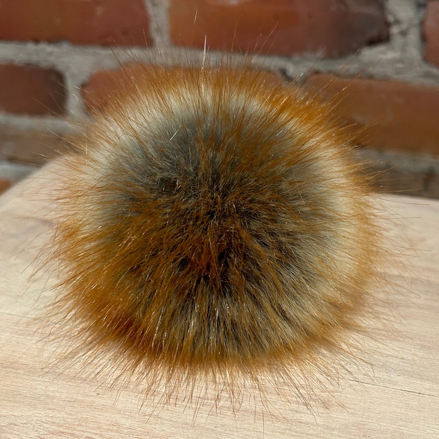 Vibrant Natural Red Fox Faux Fur Hat Pom