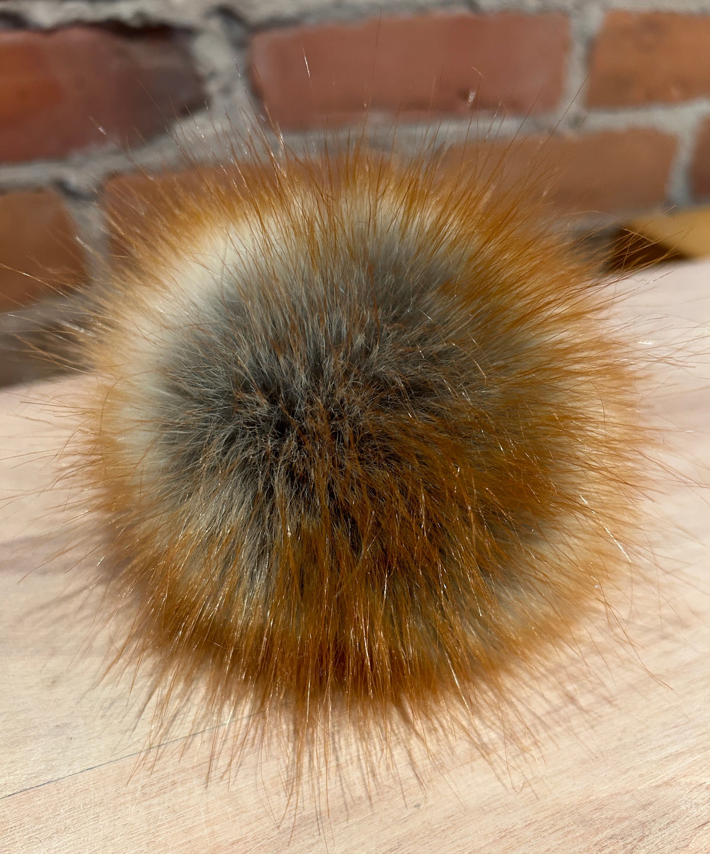 Vibrant Red Fox Faux Fur Pom, 4.5 Inch