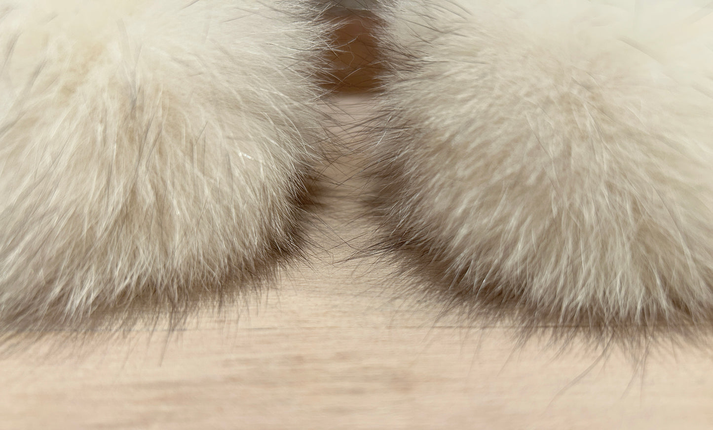 Ivory Blue Fox Fur Pom, 3.5 Inch