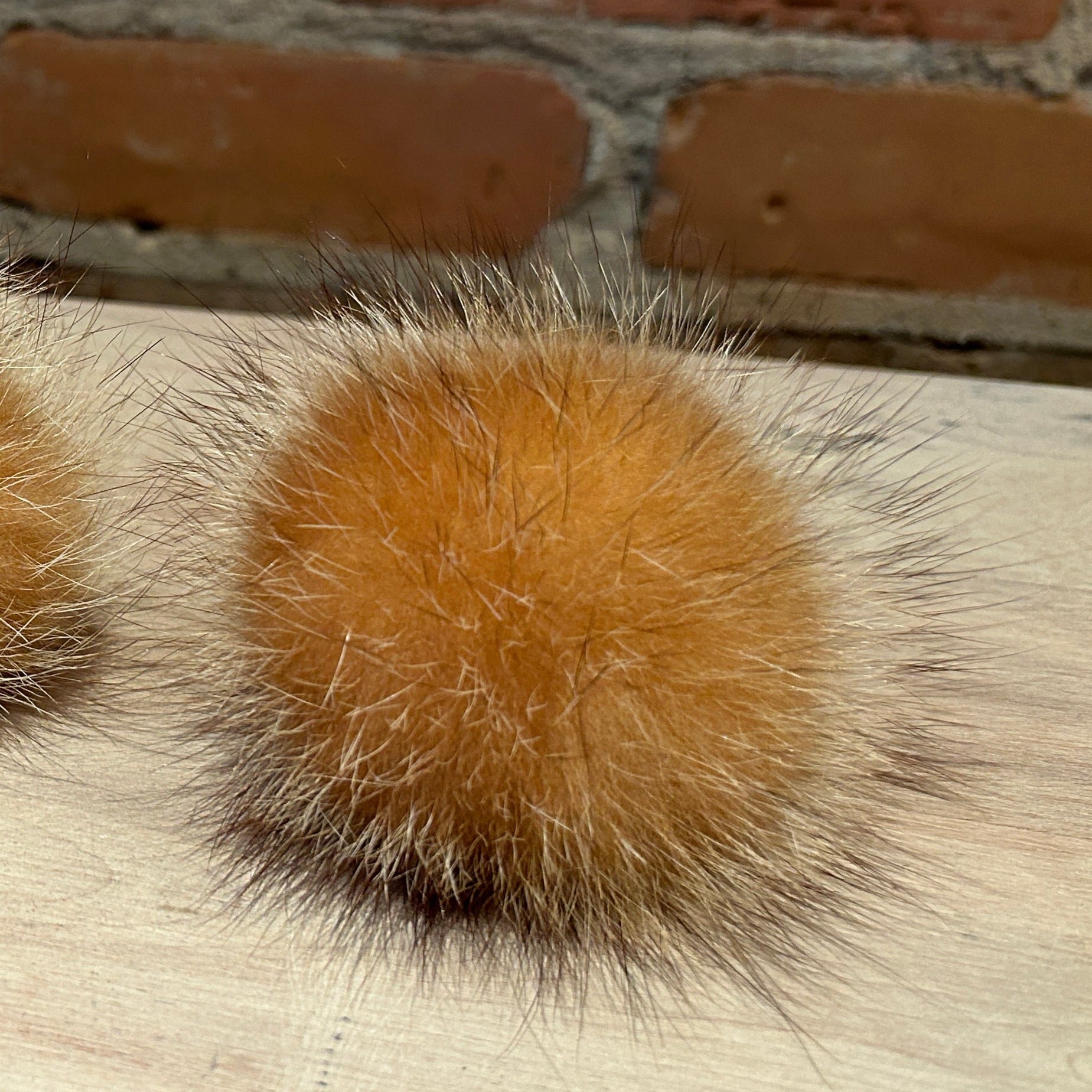 Small Gold Frost Recycled Fur Pom for Child's Knit Hat