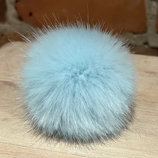 2.5 Inch Mini Mink Faux Fur Pom in Robin's Egg Blue