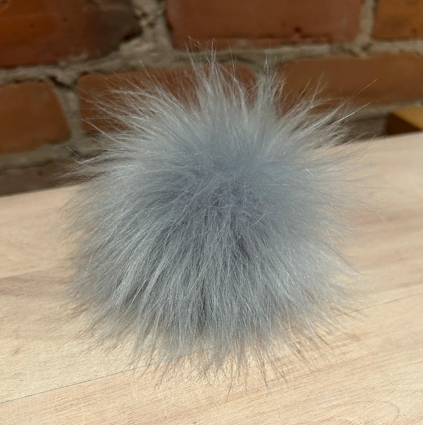 Thunder Blue Faux Fur Pom, 3.5 Inch