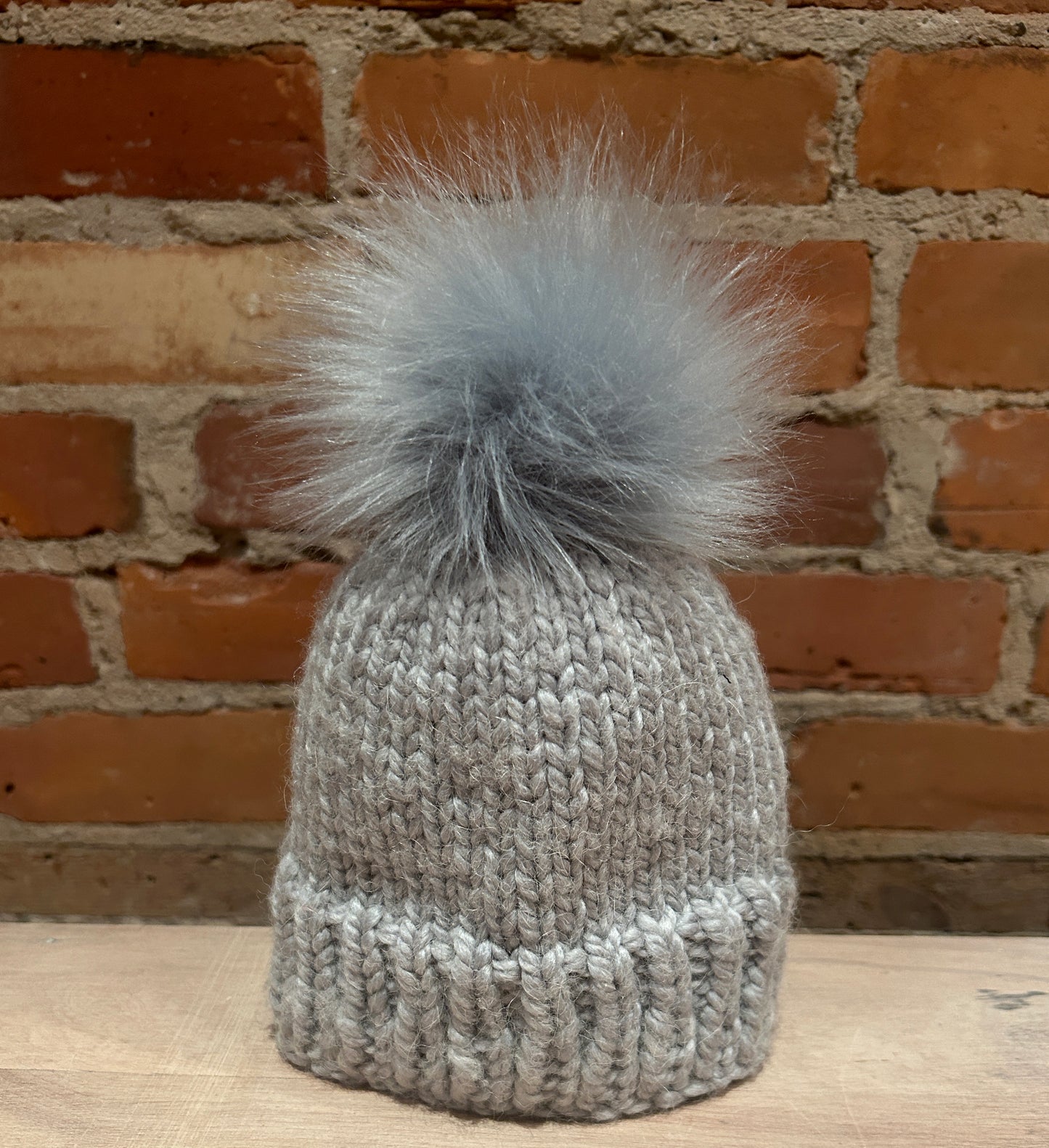 Thunder Blue Faux Fur Pom, 3.5 Inch