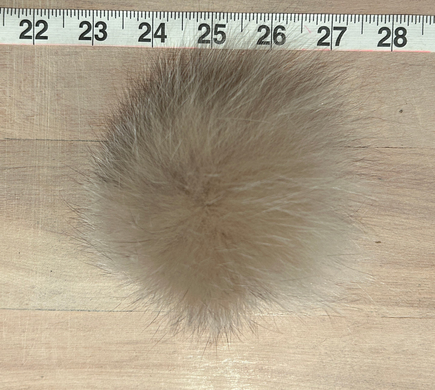 Sugar Beige Fox Fur Pom, 3.5 Inch