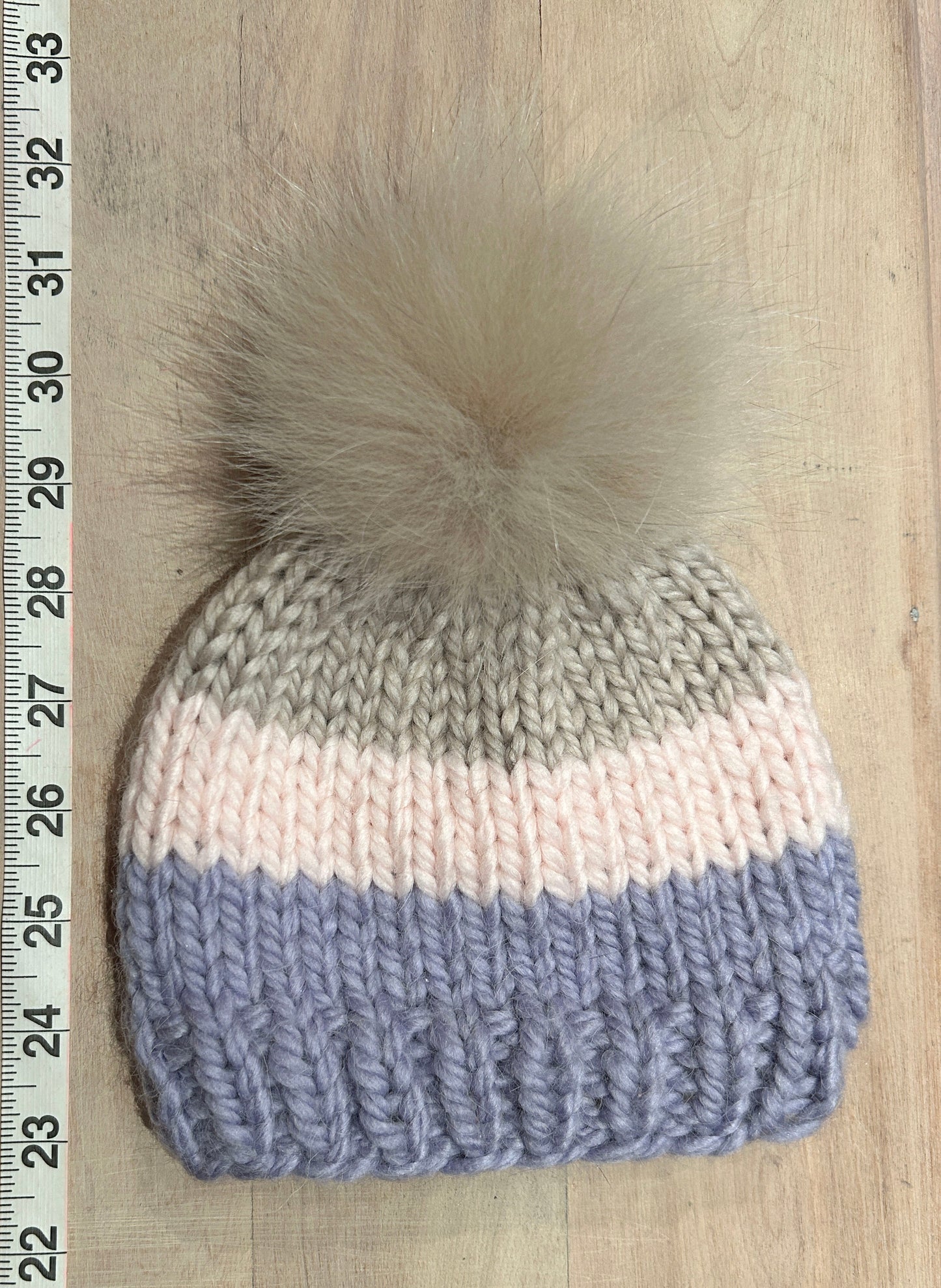 Sugar Beige Fox Fur Pom, 3.5 Inch