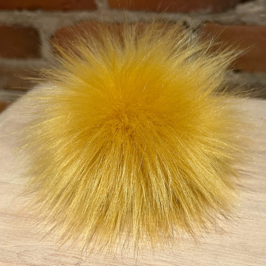 4-Inch Size Gold Lamb Faux Fur Hat Pom