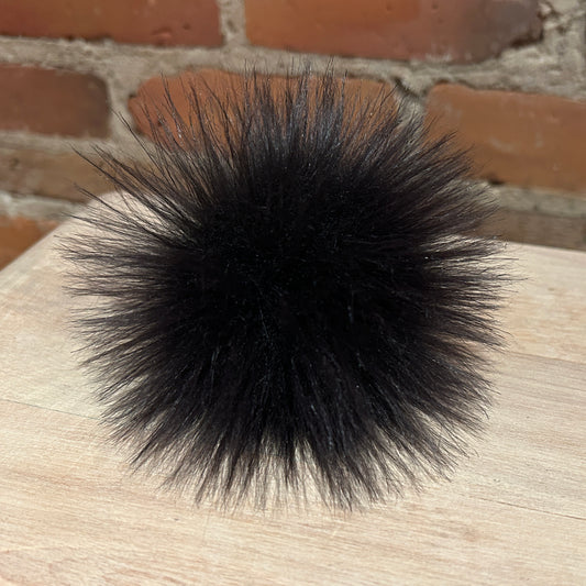 Charcoal Grey Small Faux Fur Hat Pom