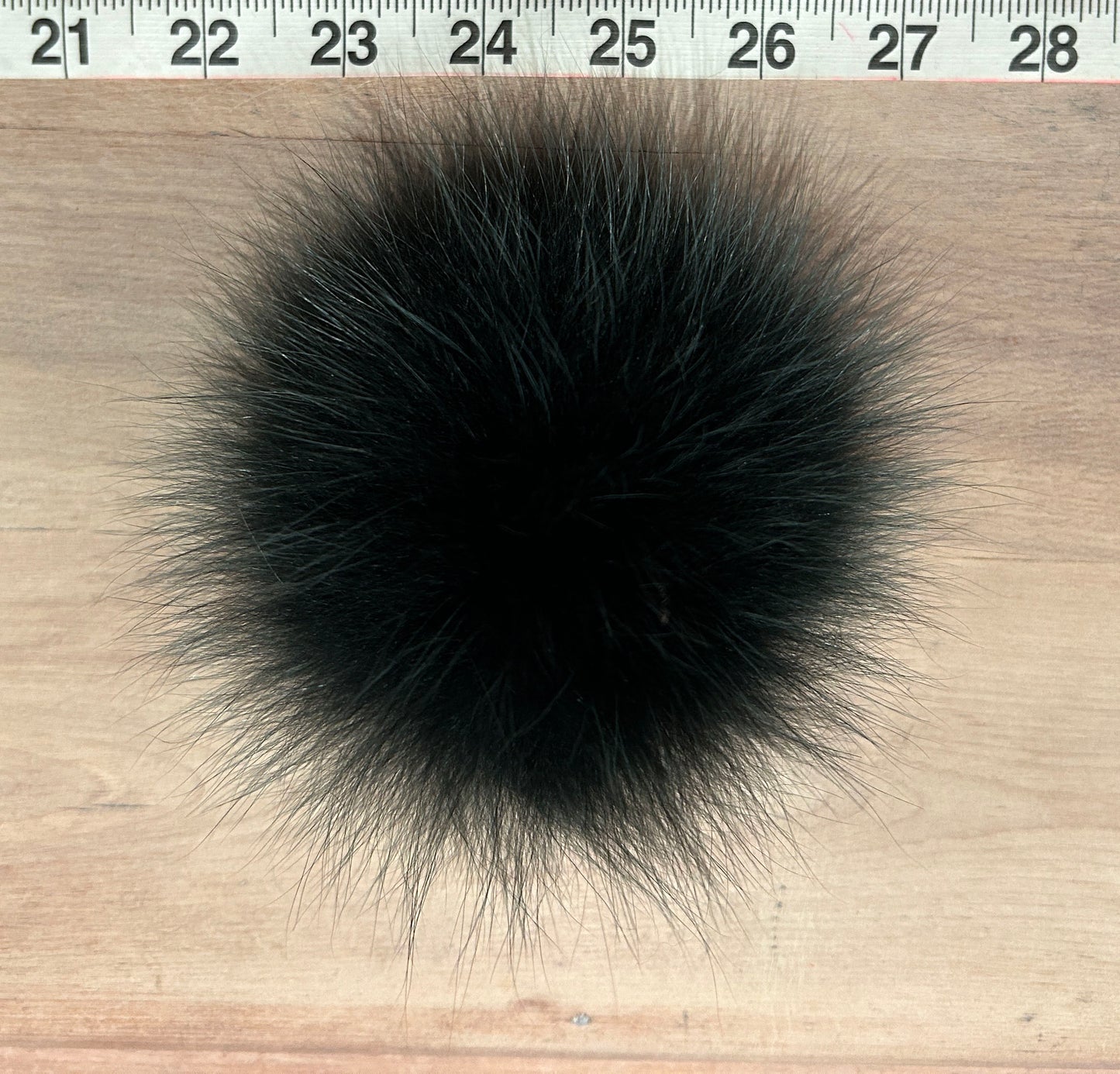 Dark Green Fox Fur Pom, 4 Inch