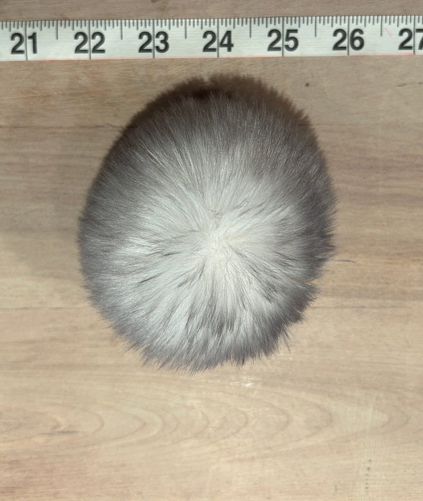 Light Grey Chinchilla Faux Fur Pom, 3.5 Inch