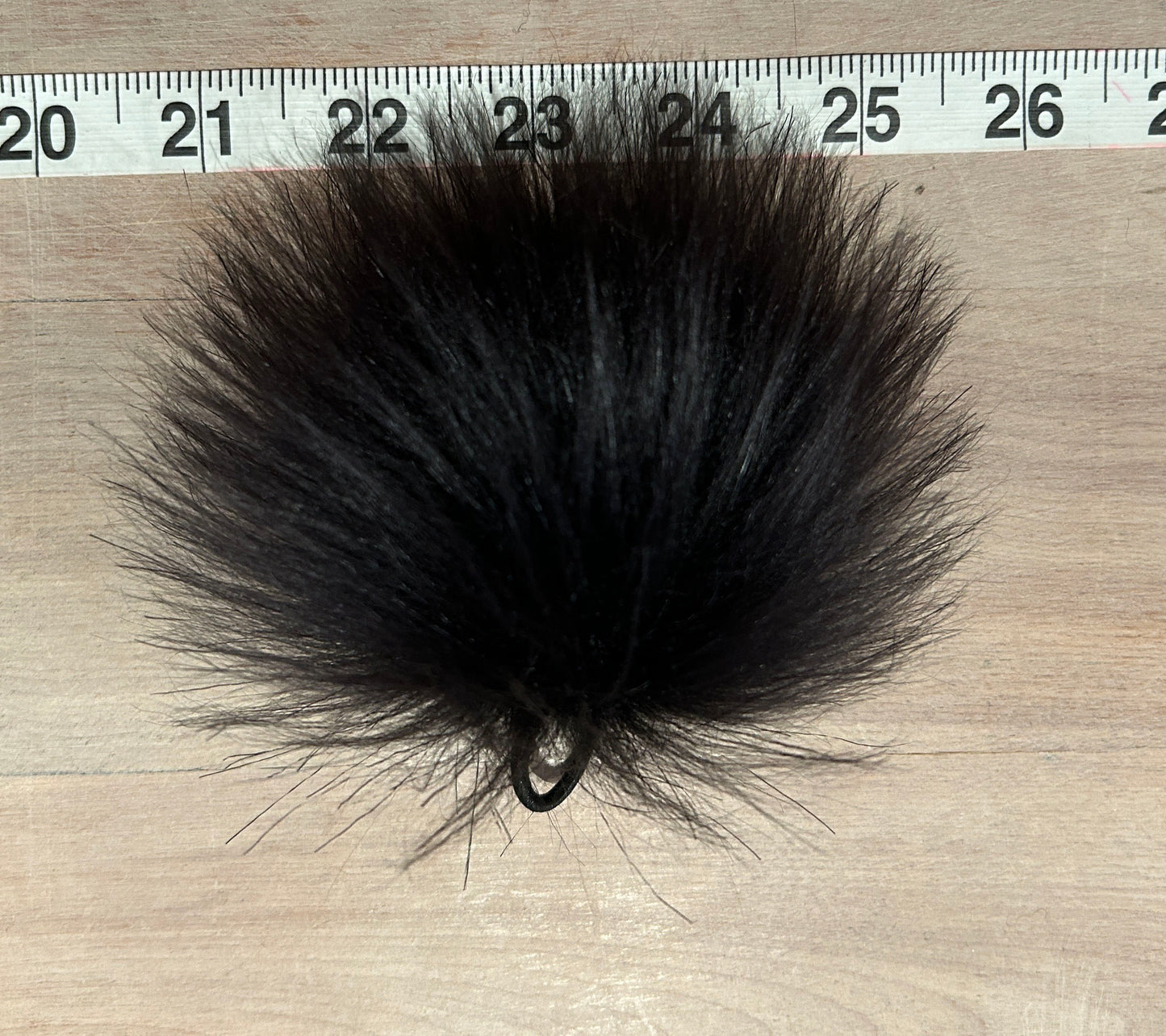 Charcoal Black Faux Fur Pom, 3 Inch