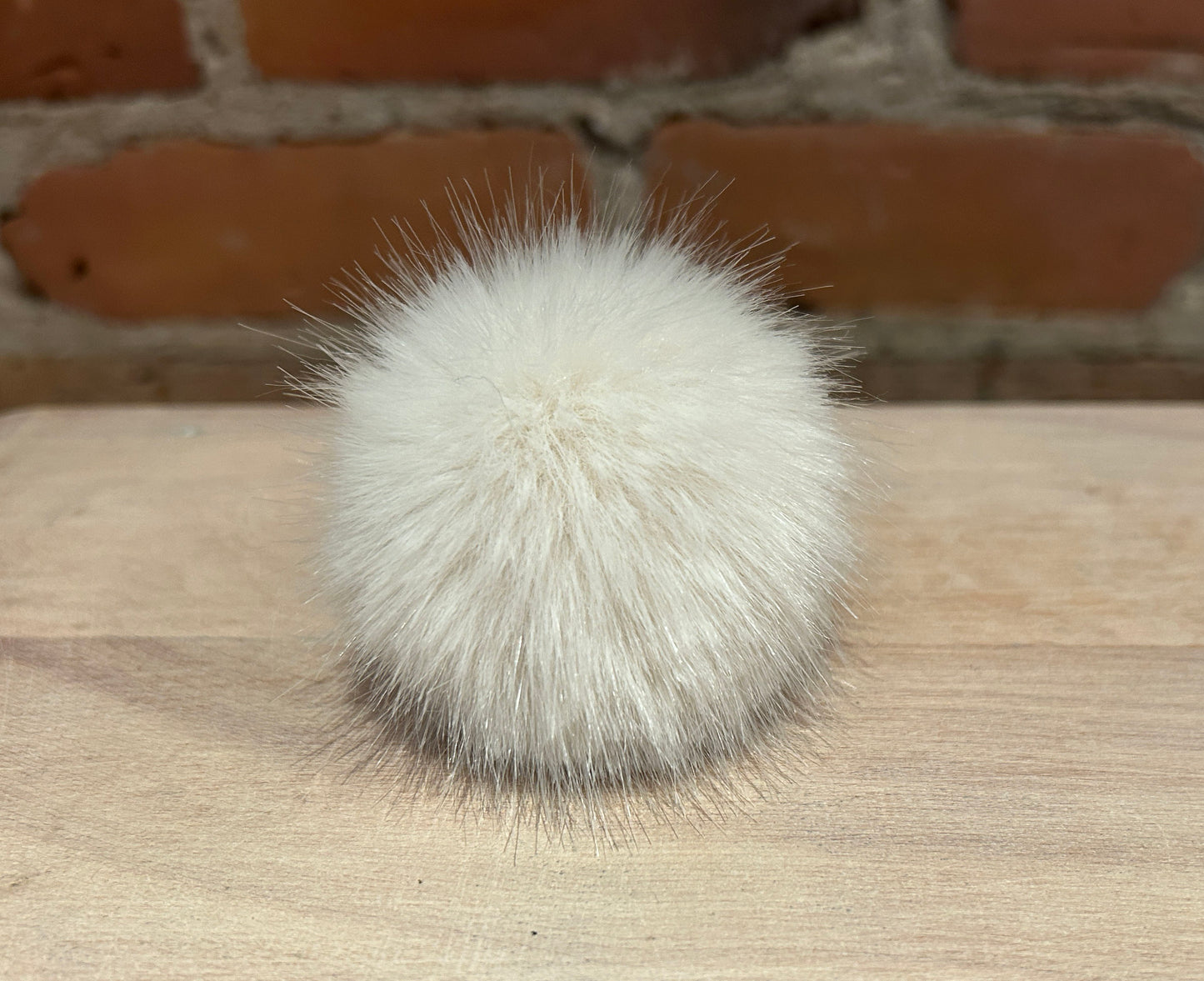 Winter White Mink Faux Fur Pom, 2.5 Inch