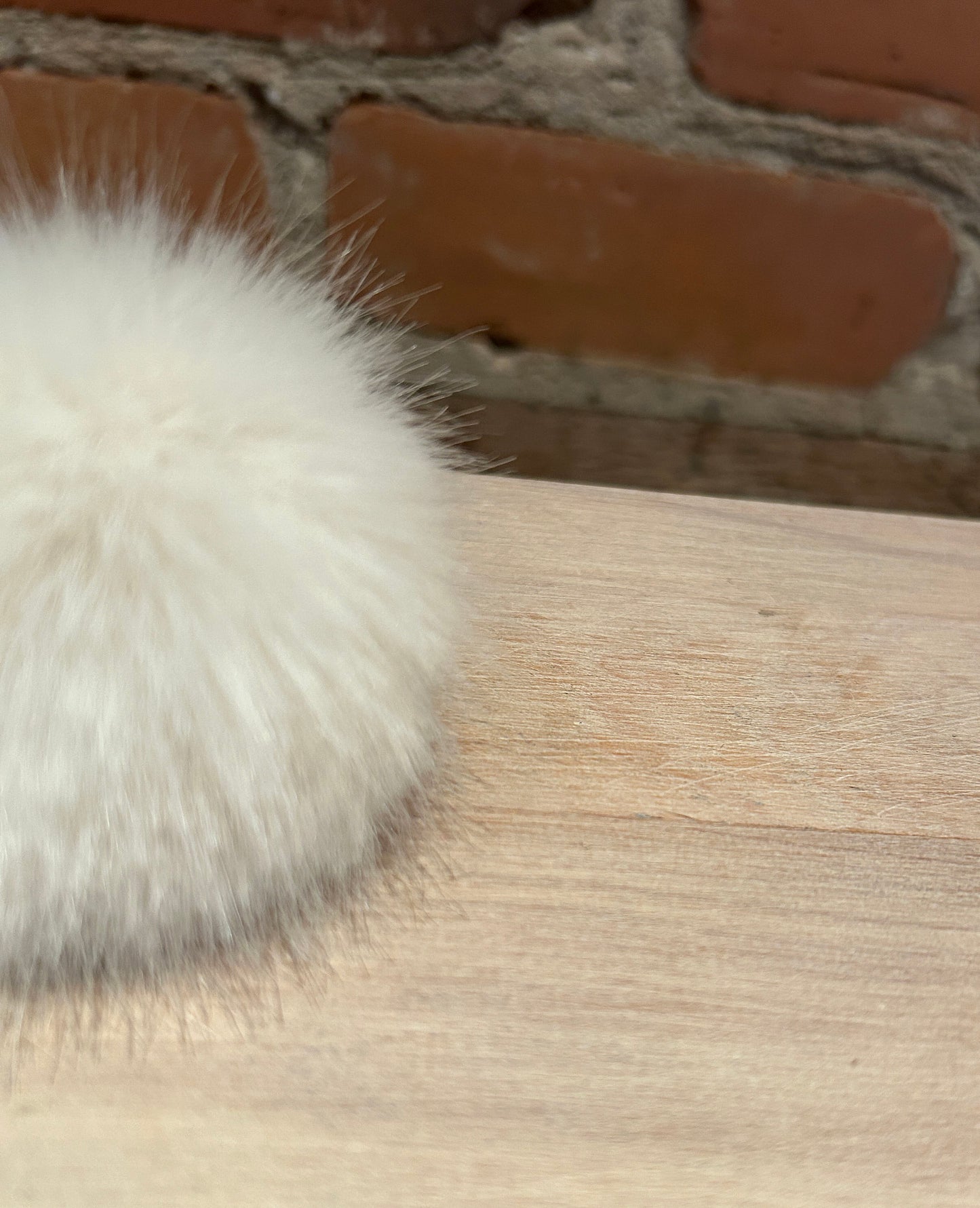 Winter White Mink Faux Fur Pom, 2.5 Inch