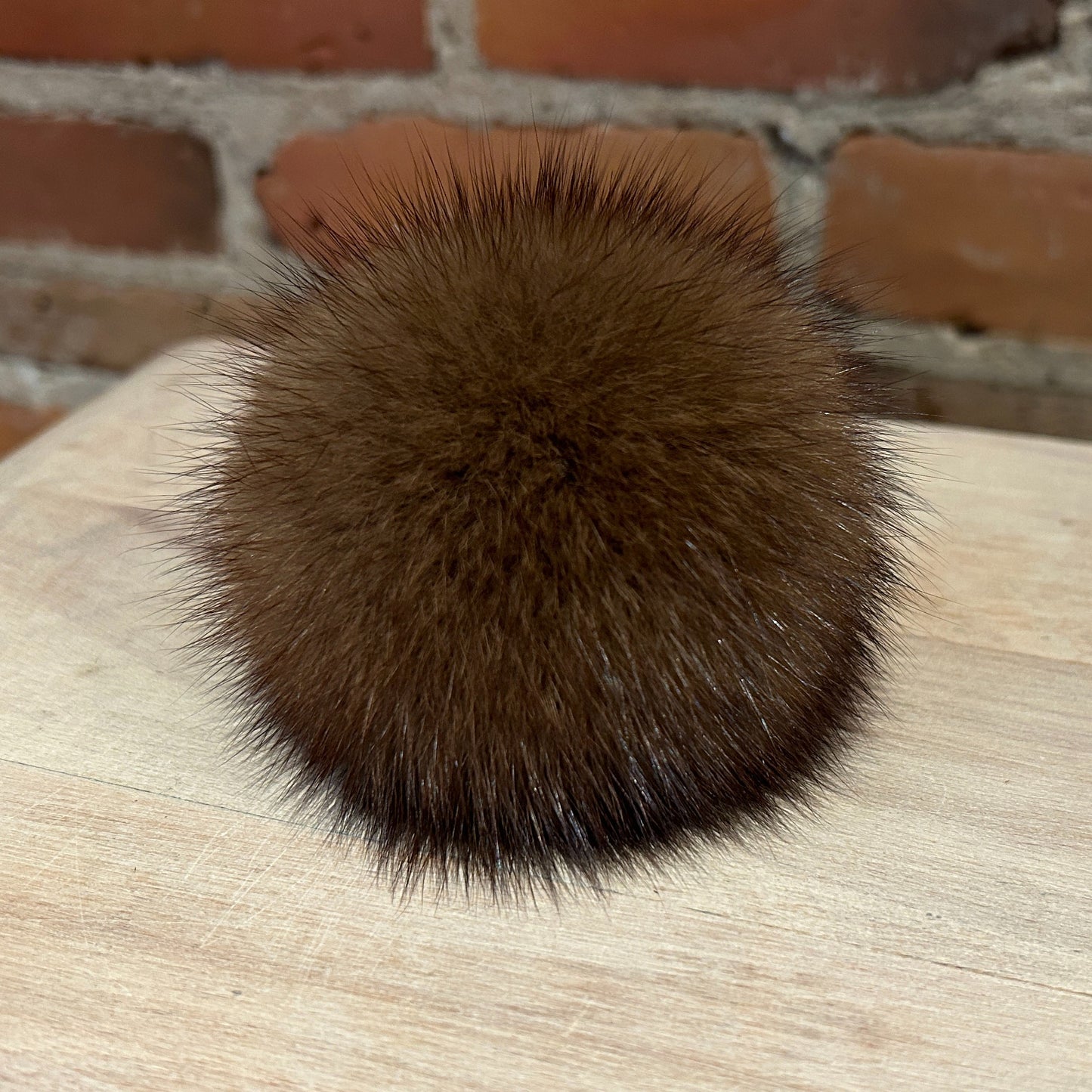 Brown Sable Marten Pom Pom for Baby's Knit Hat