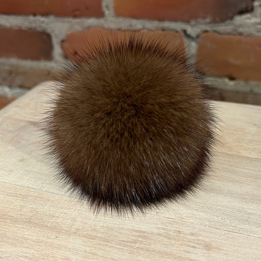 Brown Sable Marten Pom Pom for Baby's Knit Hat