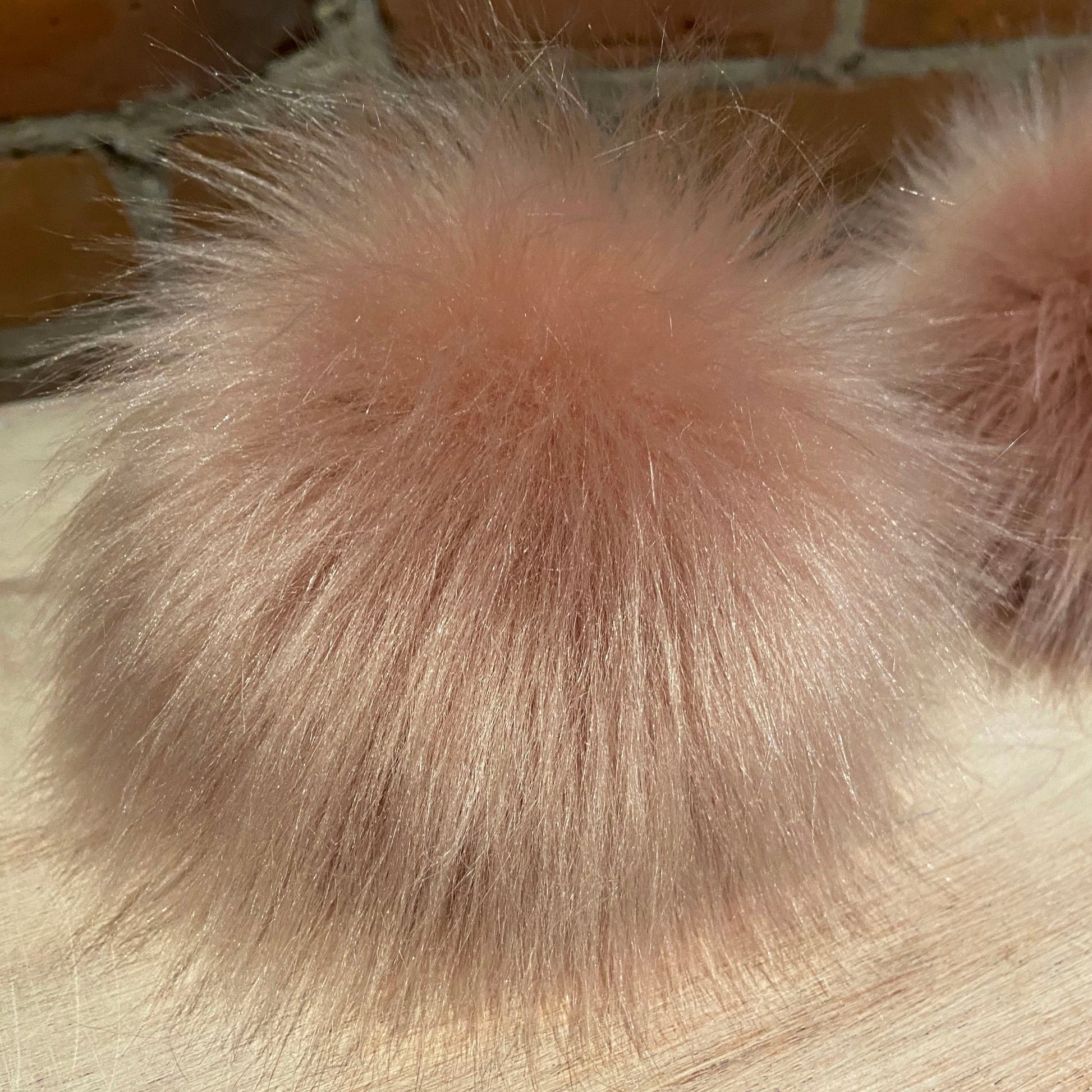 Large Antique Pearl Pink Lamb Faux Fur Pom Pom for Your Knit Hat