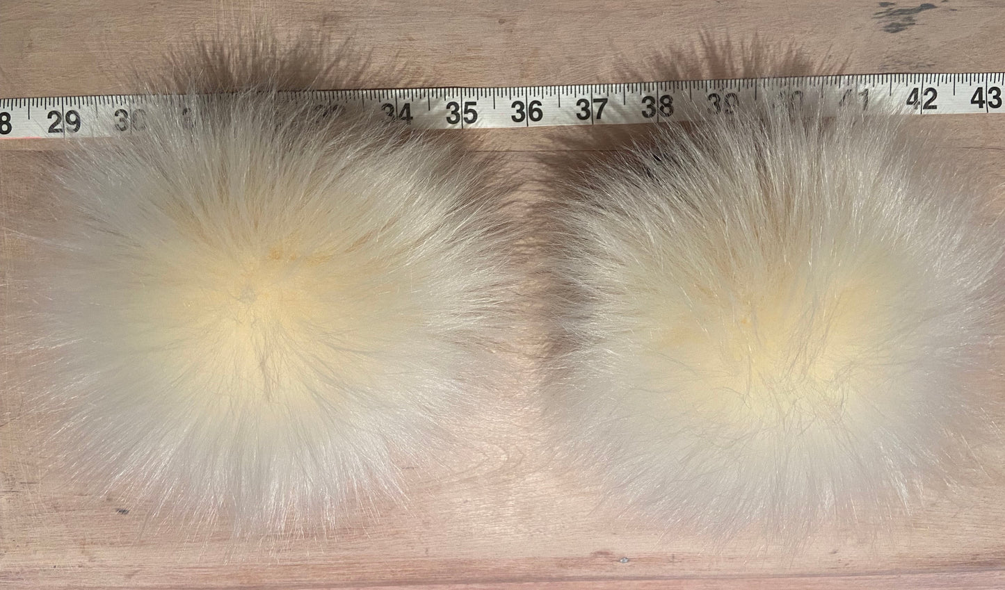 Ivory Cream Yellow Faux Fur Pom, 6 Inch