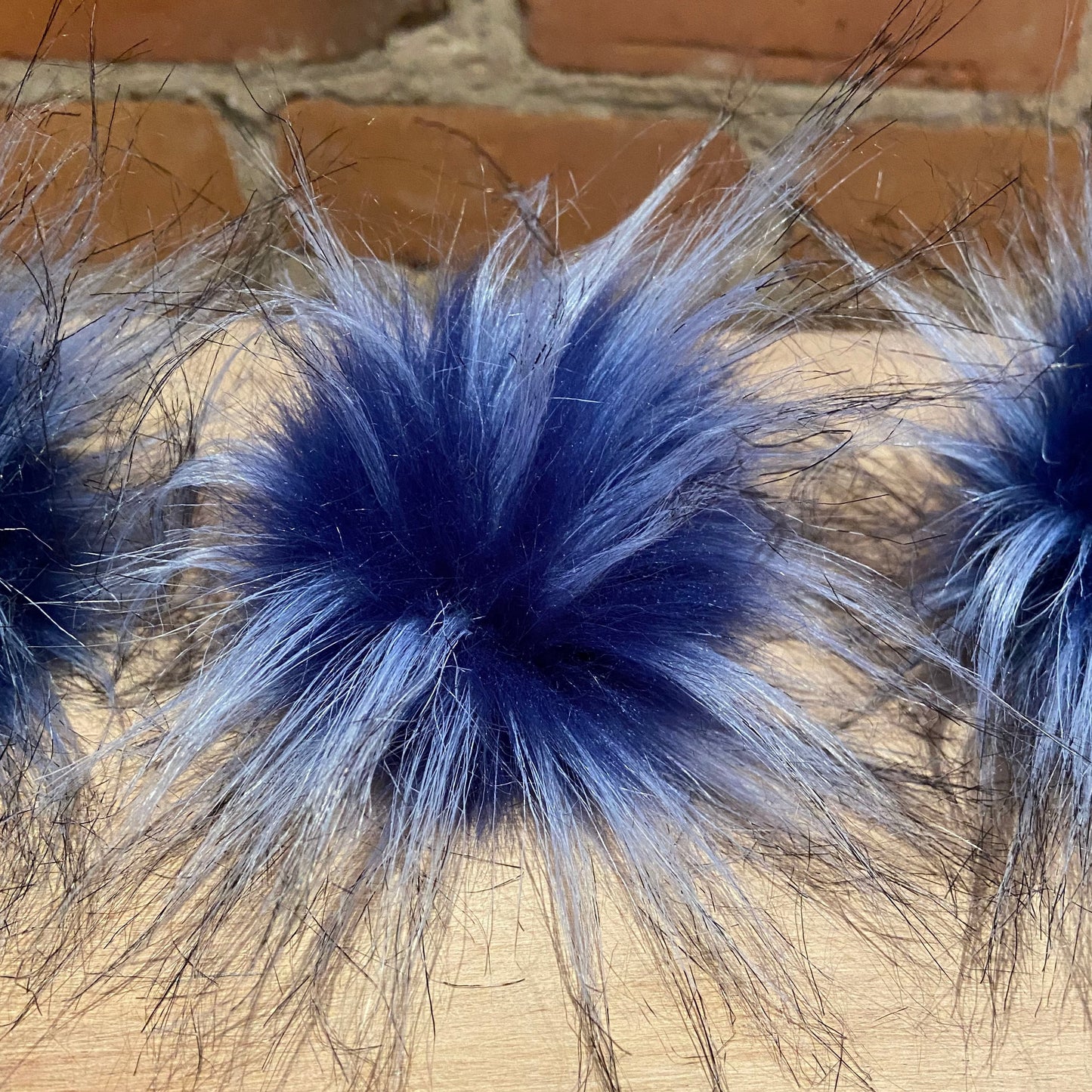 Dramatic Blue Faux Fur Hat Pom Pom