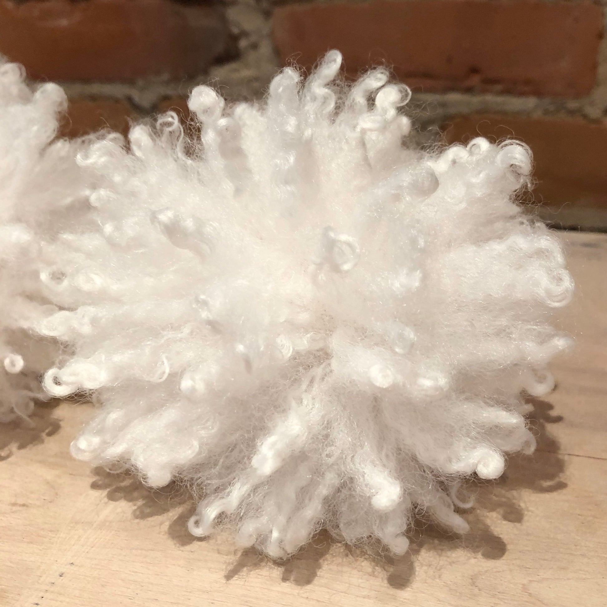 Snowflake White Curly Lamb Pom Pom for Your Knit Hat